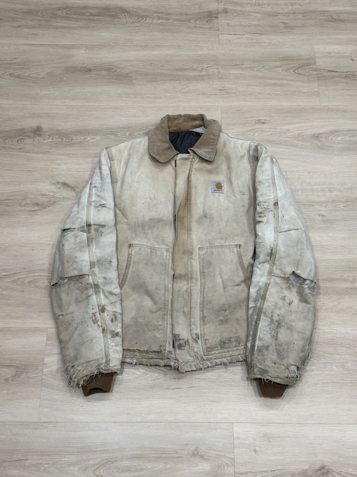 Carhartt Vintage 80s Carhartt Detroit Style Jacket (Thrashed) Size US L / EU 52-54 / 3 - 1 Thumbnail