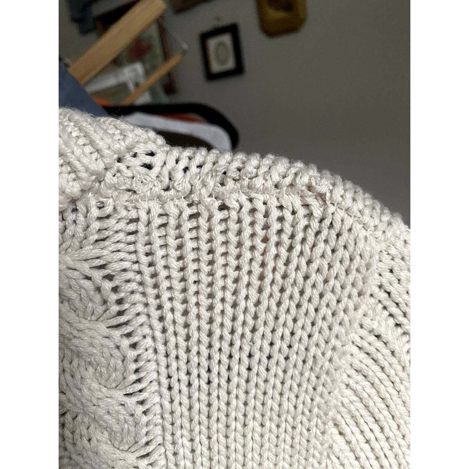 Other Pacific Heights Y2K Cream Cable Knit Babydoll Cardigan Med Size M / US 6-8 / IT 42-44 - 7 Thumbnail