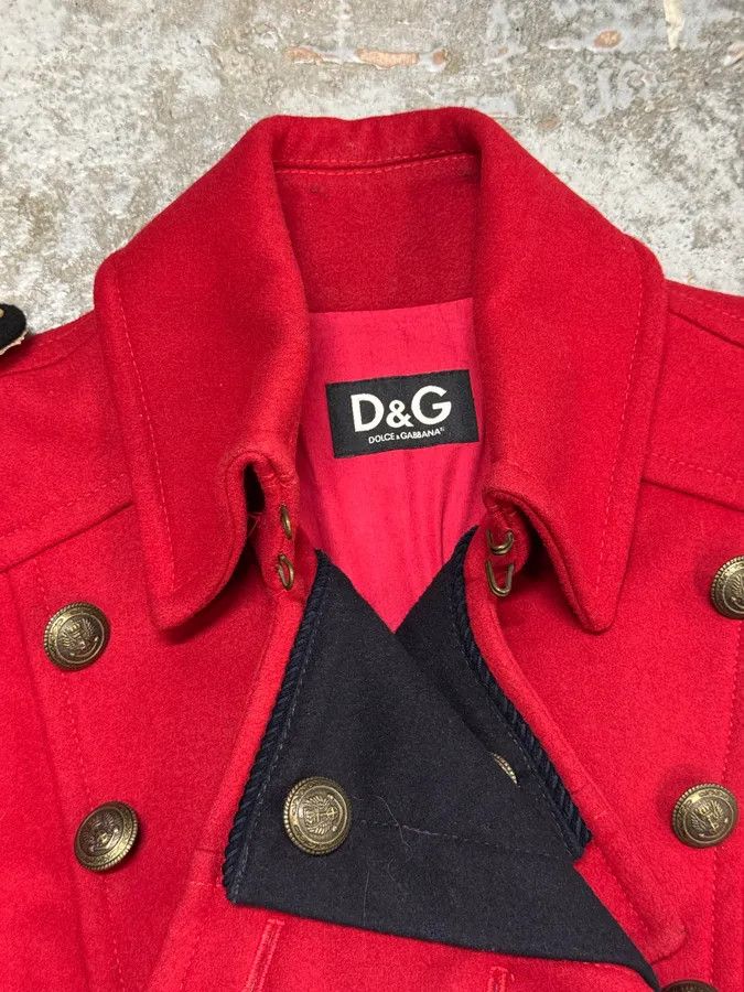 Dolce & Gabbana FW2006 Dolce & Gabbana Red Wool Double-Breasted Officer Coat Size US M / EU 48-50 / 2 - 9 Thumbnail