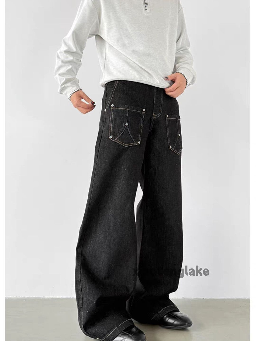 Jean xtl utility punk yuppie flared wide Leg baggy jeans Size US 32 / EU 48 - 1 Thumbnail