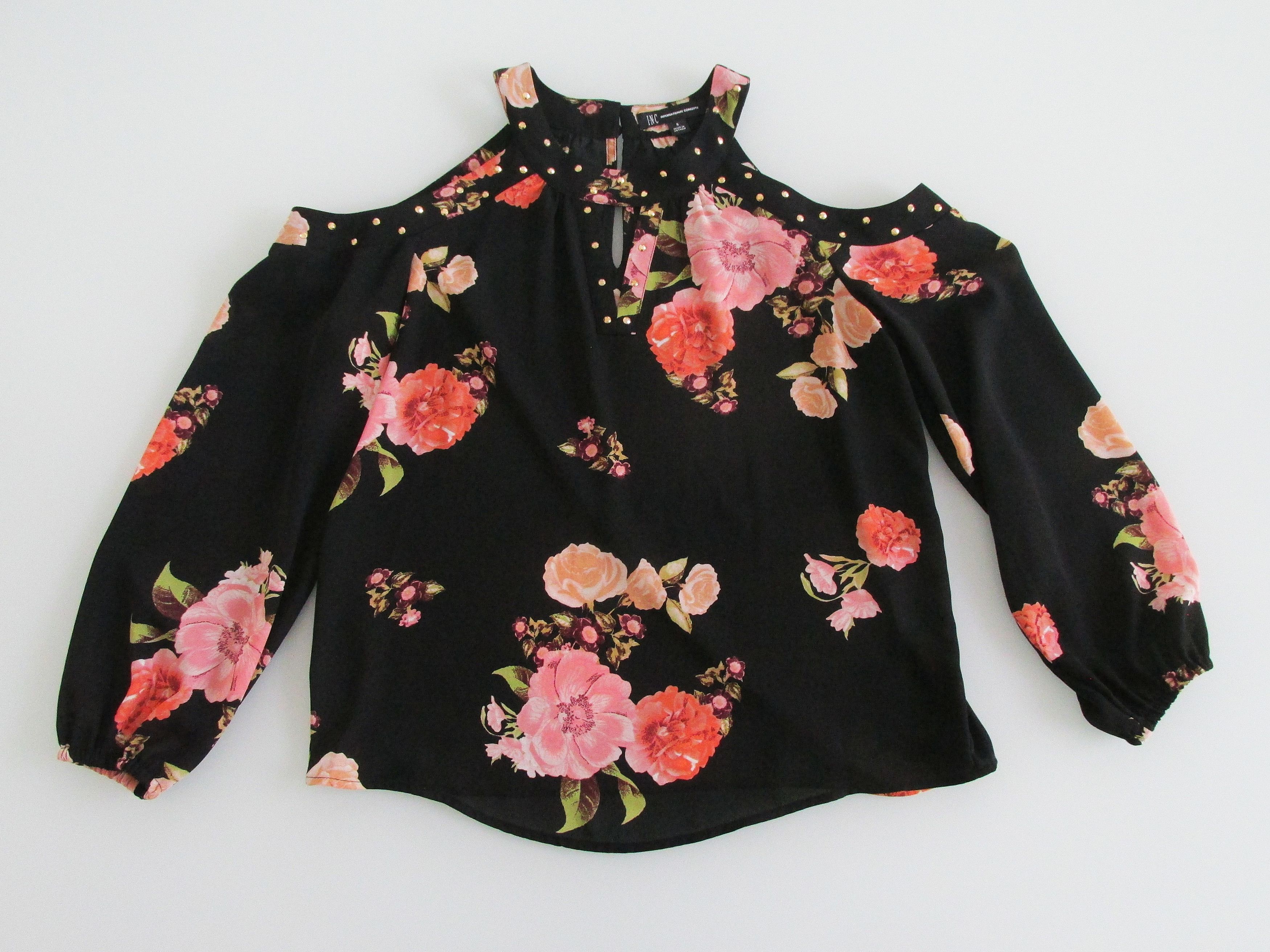 I.N.C INC International Concepts Cold Shoulder Blouse Size Small Size S / US 4 / IT 40 - 1 Thumbnail