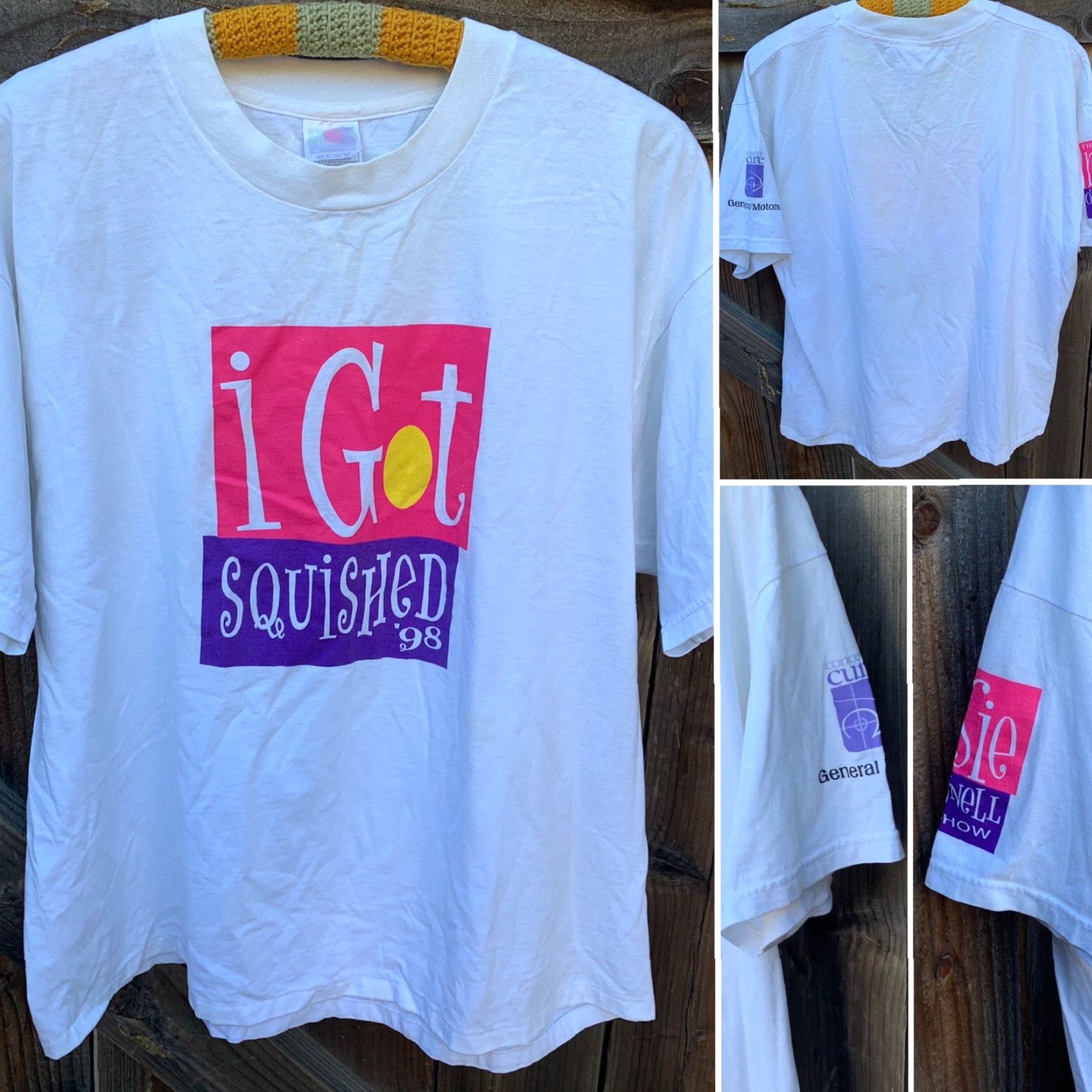 Vintage VINTAGE Best XL White I Got Squished The Rosie O’Donnell Show ’98 T-Shirt Concept Cure GM XL Unisex Graphic Tee 1990s Size US XL / EU 56 / 4 - 2 Thumbnail