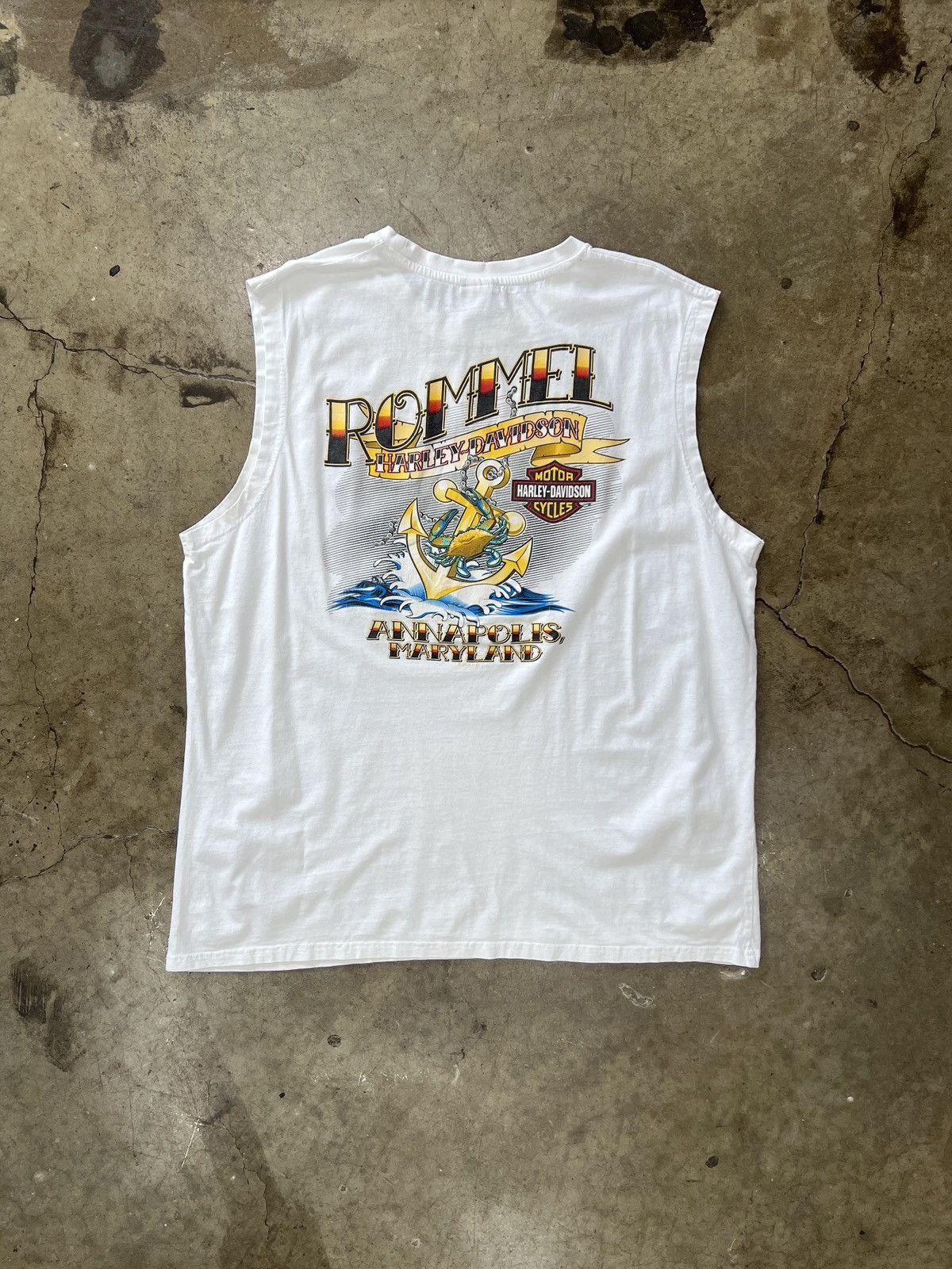 Harley Davidson Harley Davidson Sailor American Annapolis Cut Sleeve Tee XXL Size US XXL / EU 58 / 5 - 2 Thumbnail
