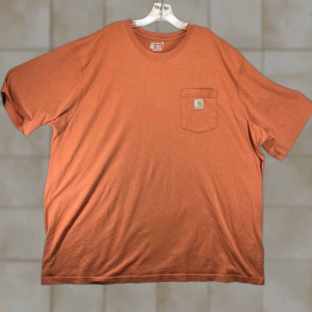 Carhartt Carhartt Mens 4XL Short Sleeve T-Shirt Loose Fit Orange Mid Weight Size US XXL / EU 58 / 5 - 1 Thumbnail