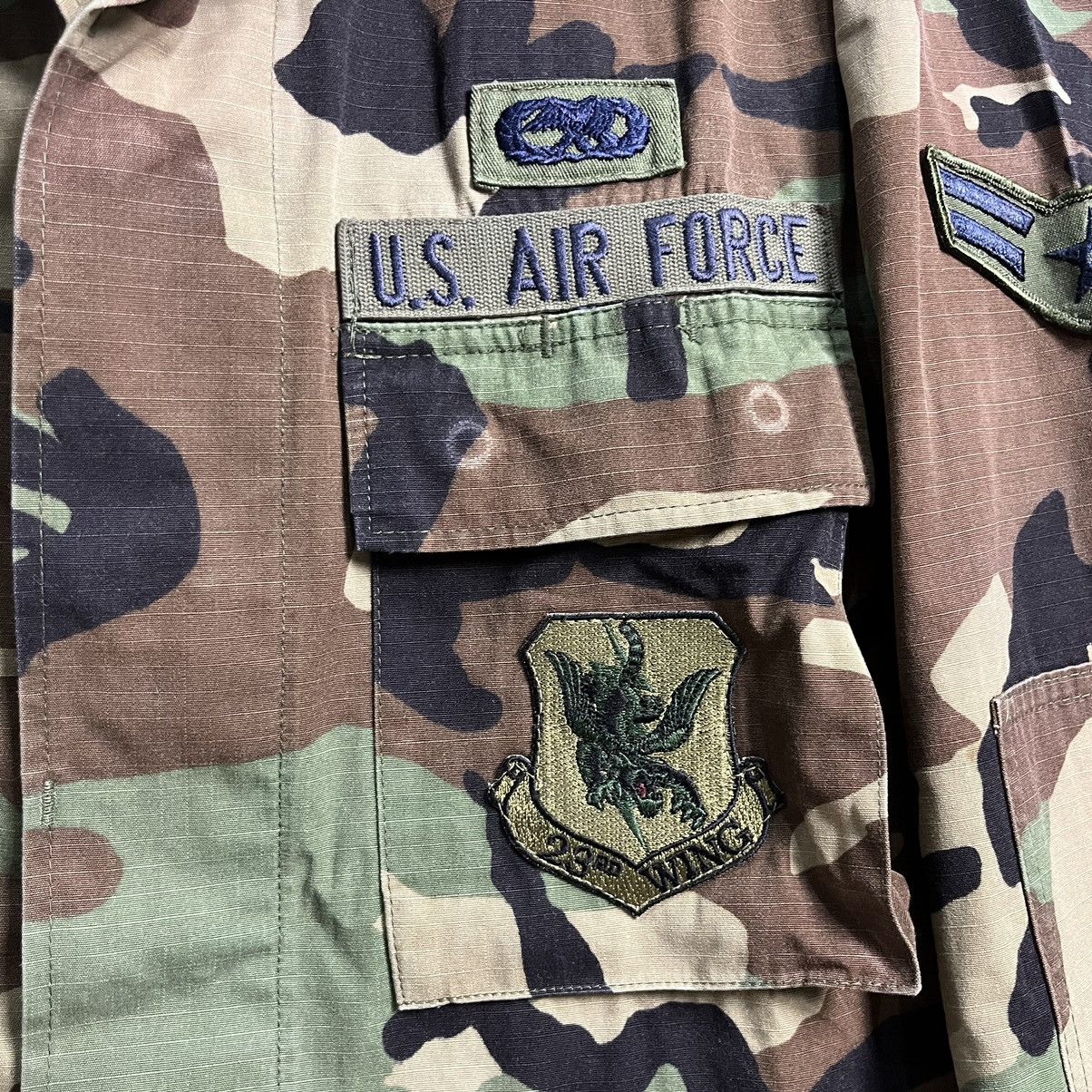 Vintage 80’s USAF M81 Woodland Camo Rip-Stop BDU Jackets USA MADE Size US M / EU 48-50 / 2 - 10 Thumbnail