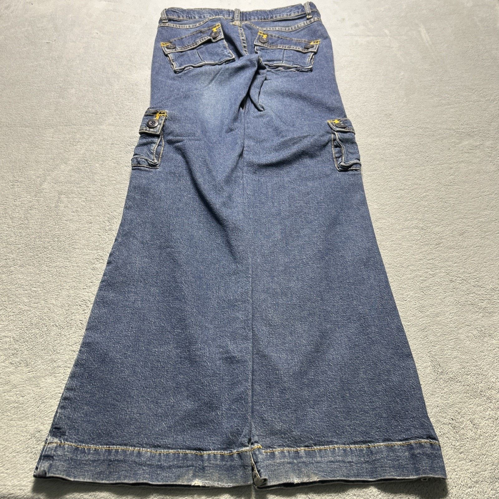 Fiorucci Y2k 2000s Beyond Baggy Cargo Pants Womens 5 30x32 Flare Dojo Size 27" / US 4 / IT 40 - 15 Thumbnail