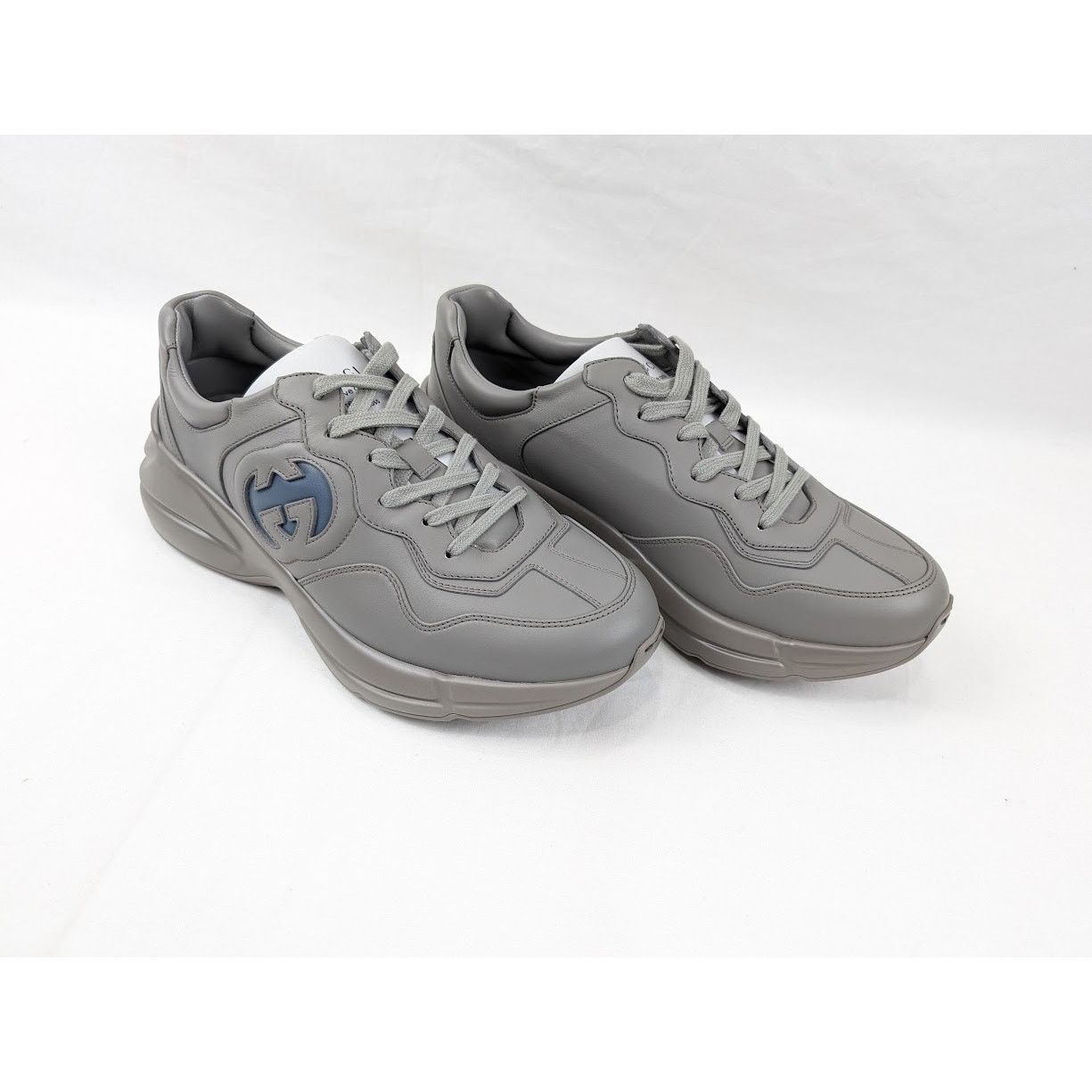Gucci o1rshd1 Soft Leather Sneakers in Dusty Grey/Admiral Size US 10.5 / EU 43-44 - 12 Thumbnail