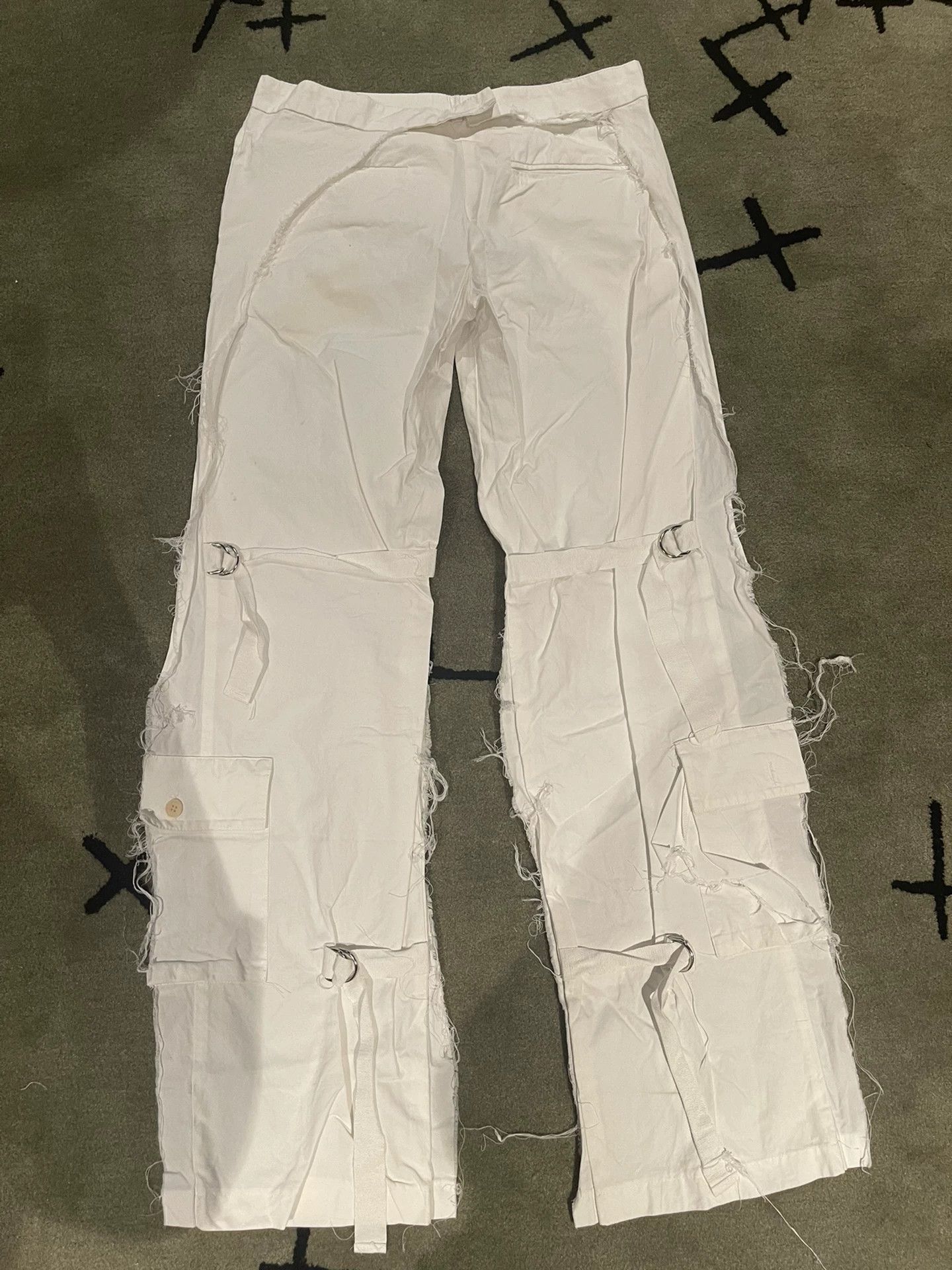 Hussein Chalayan unique distressed white adjustable pants Size US 38 / EU 54 - 1 Thumbnail