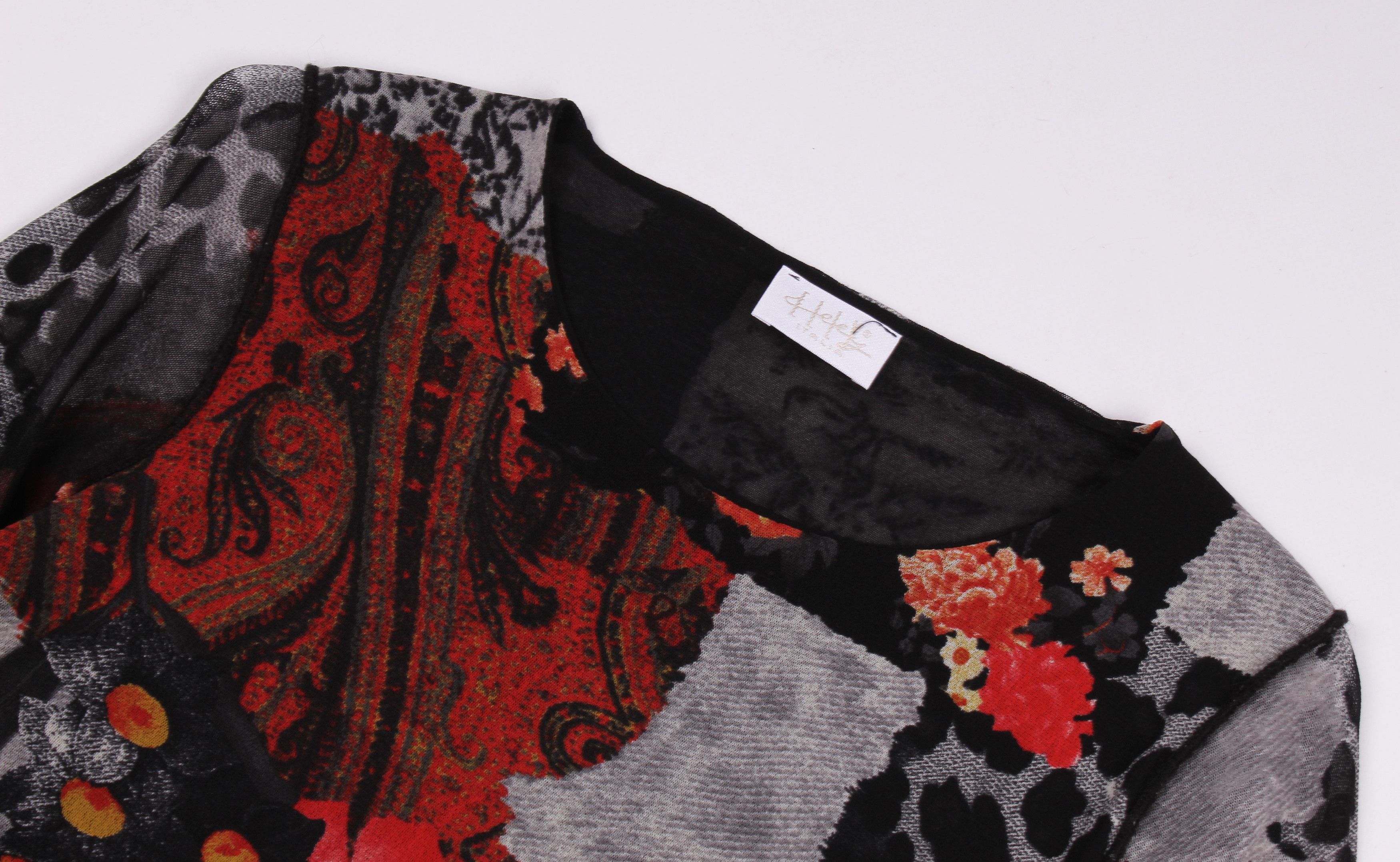Vintage Vintage Y2K Mesh Floral Printed Long Sleeve Top Size L / US 10 / IT 46 - 5 Thumbnail