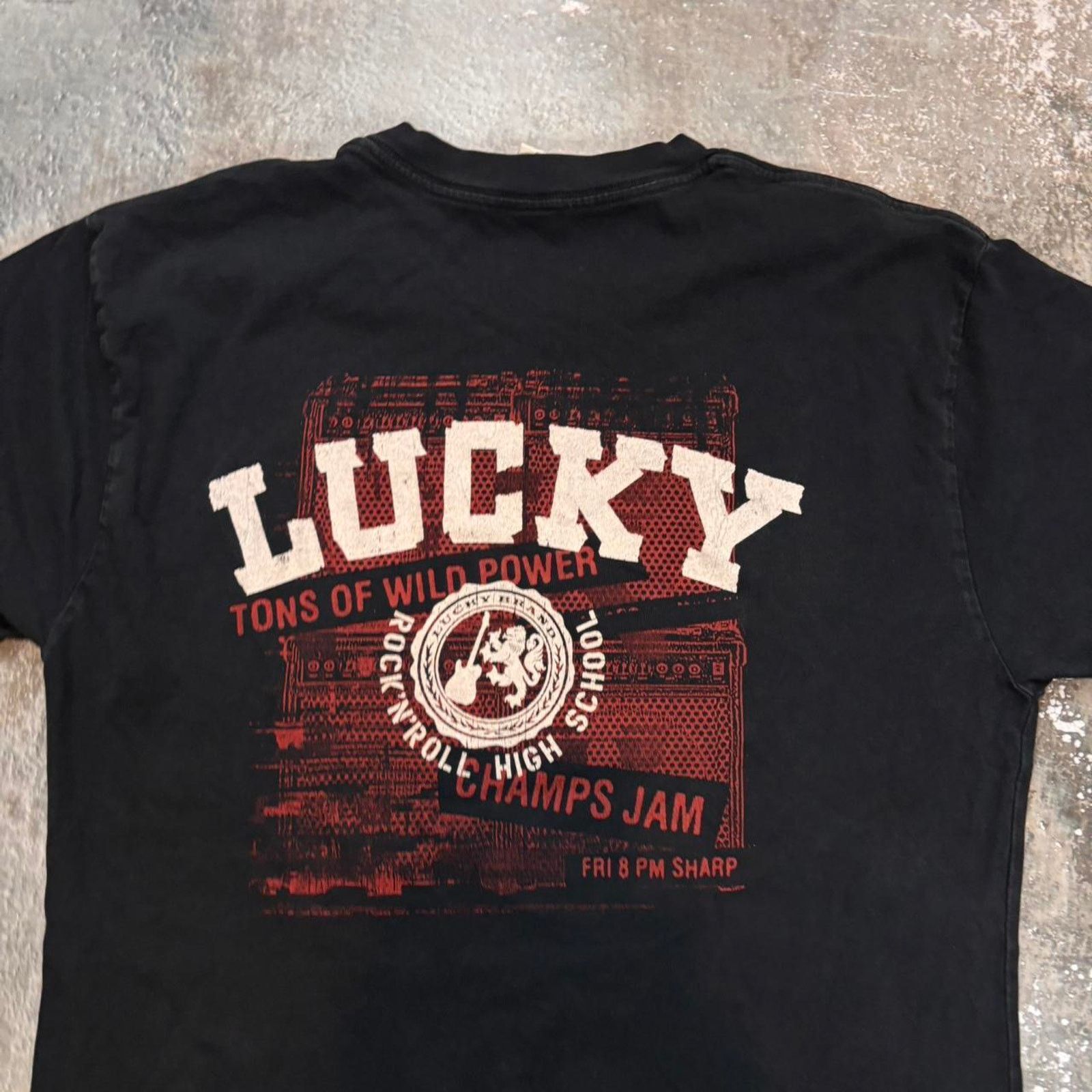 Lucky Brand × Vintage Vintage 90s Lucky Brand T Shirt! Rock and Roll Size Large. Size US L / EU 52-54 / 3 - 2 Thumbnail
