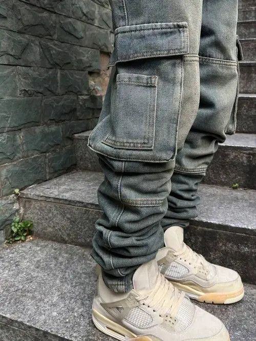 Designer Kinuka x Ayako Washed Distressed Cargo Loose Fit Pants Size US 32 / EU 48 - 7 Thumbnail