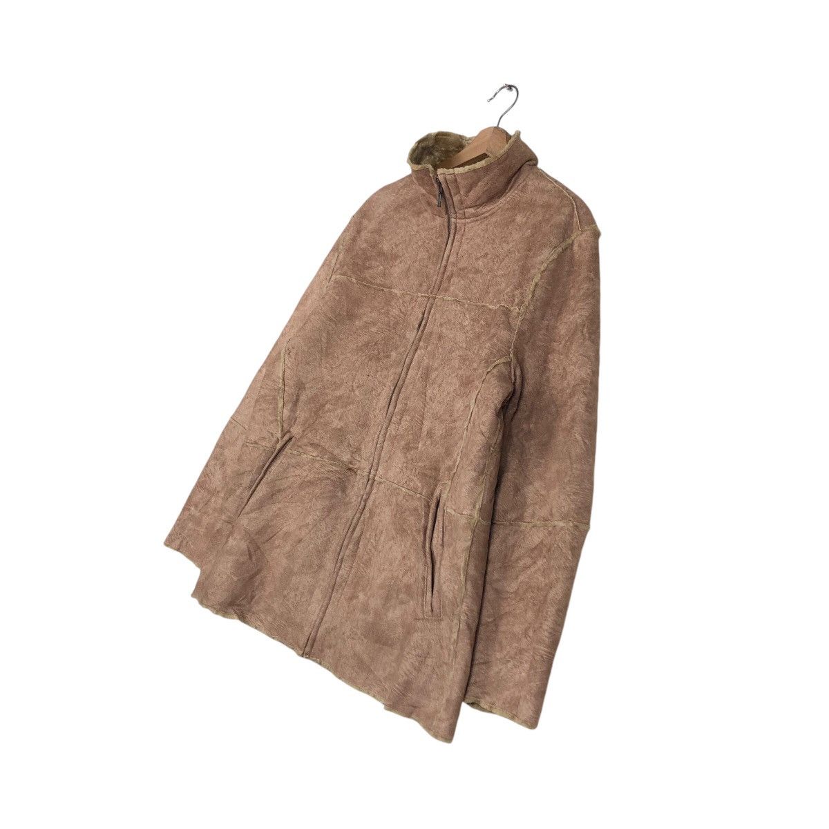 Japanese Brand 📌Vintage Leather Jacket Villand Mink Fur Shearling Blanket Size US L / EU 52-54 / 3 - 3 Thumbnail