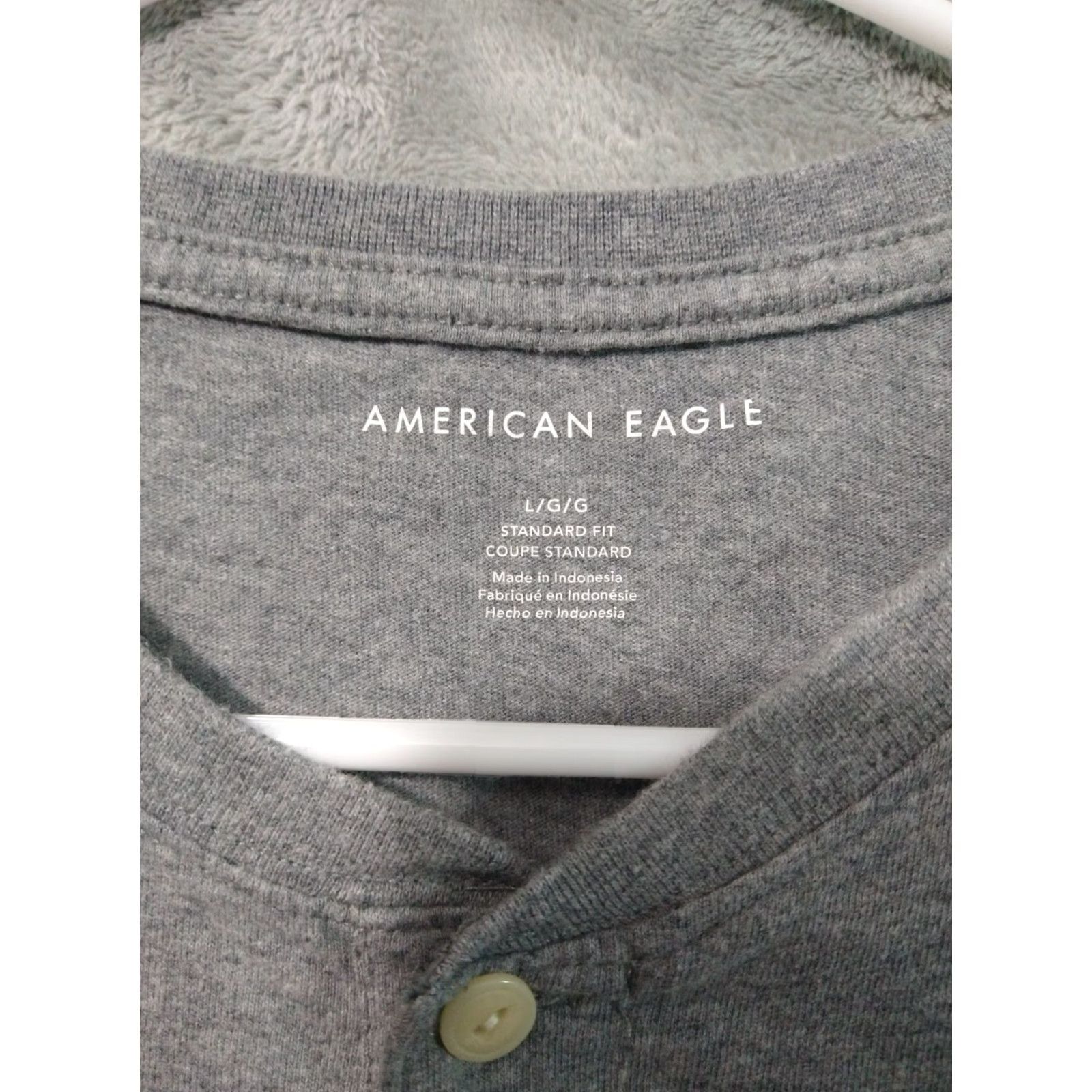 American Eagle Outfitters American Eagle Outfitters Shirt Mens Large Gray Henley Short Sleeve Cotton Knit Size US L / EU 52-54 / 3 - 5 Thumbnail