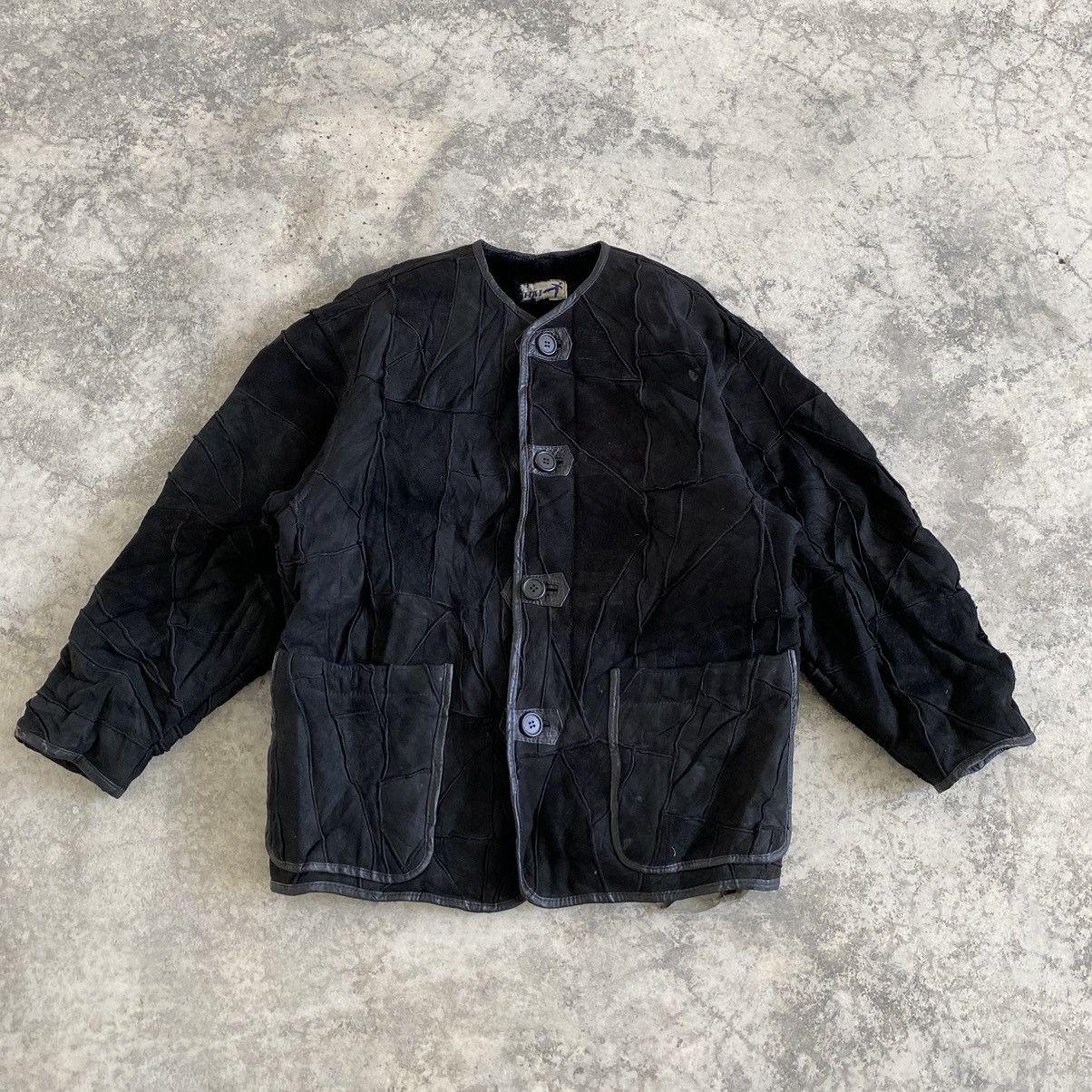 Issey Miyake 1990’s Hai Sporting Gear Shearling Panelled Leather Jacket Size US M / EU 48-50 / 2 - 2 Thumbnail