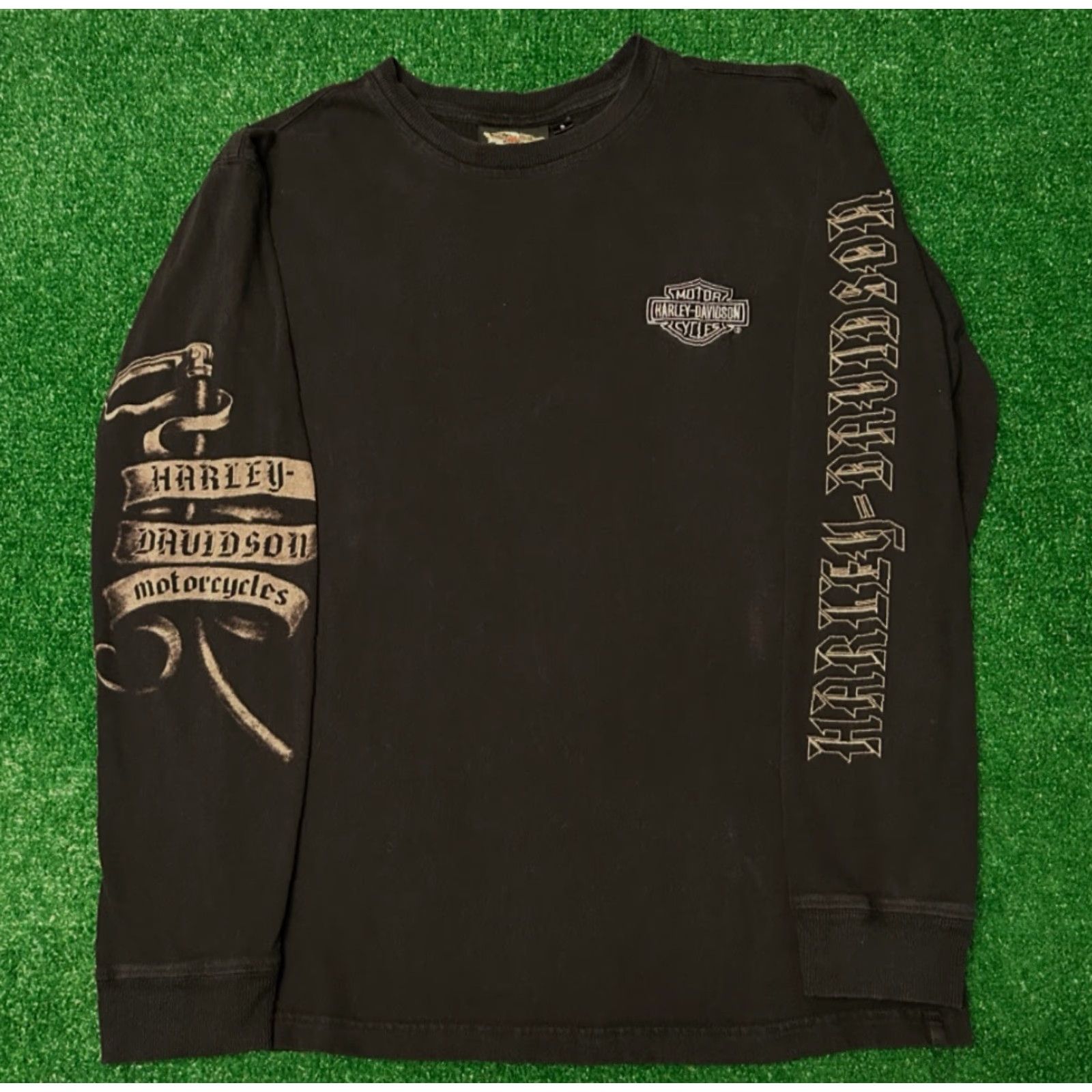 Harley Davidson VINTAGE Harley-Davidson Long Sleeve Shirt Men's S Black 90s Y2K Biker Skull Logo Grunge Punk Rock Hip Hop Skater Tattoo Spider Web Size US S / EU 44-46 / 1 - 2 Thumbnail