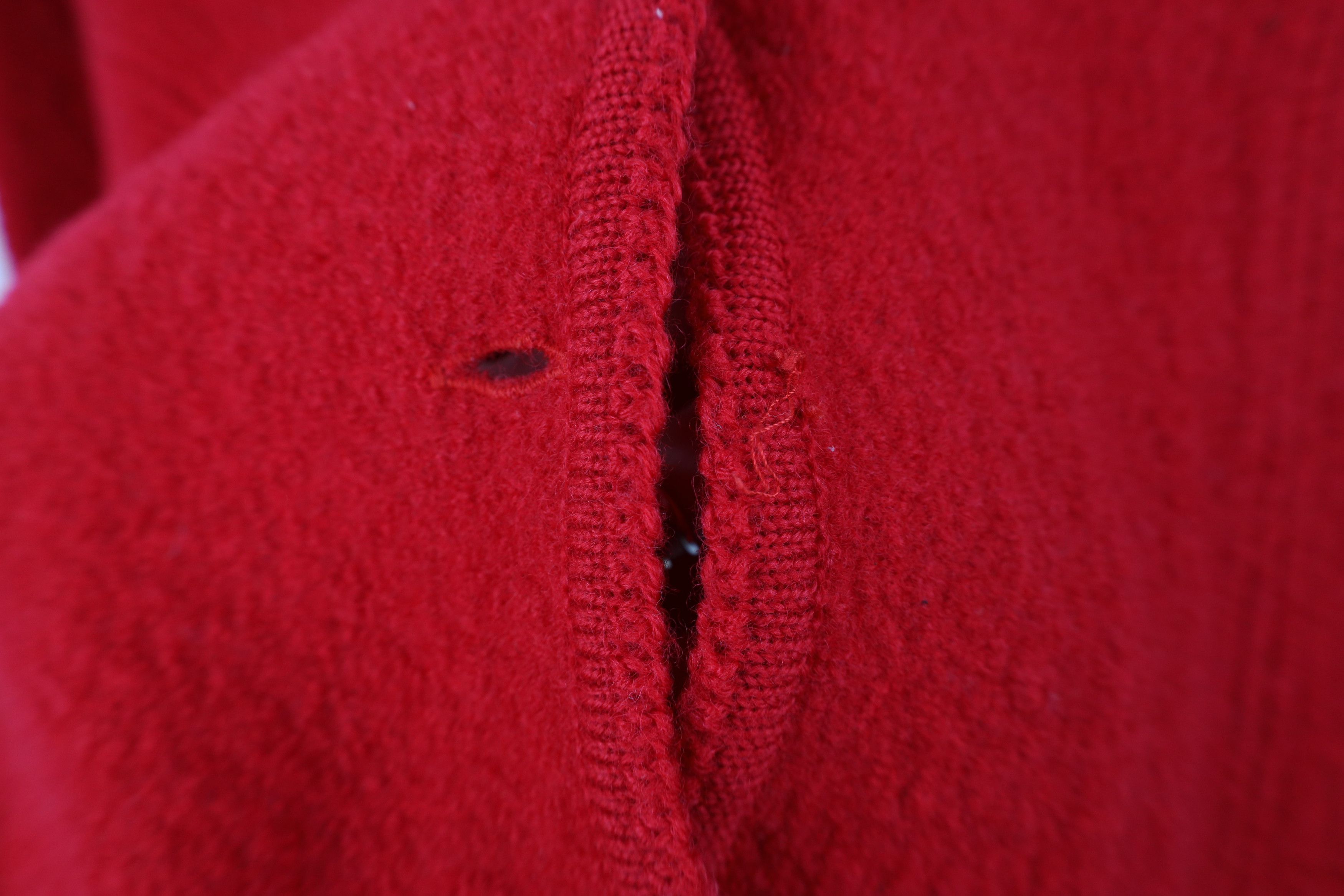 Orvis Vintage 90s Orvis Boiled Wool Cardigan Sweater Red Size L / US 10 / IT 46 - 6 Thumbnail