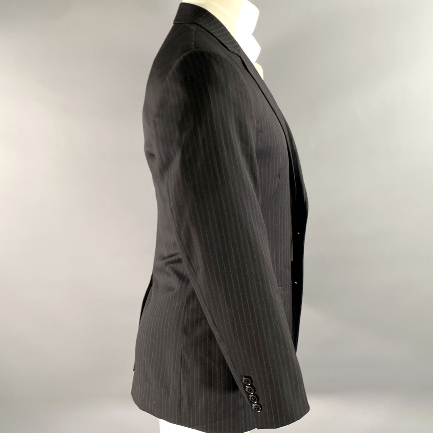 Dolce & Gabbana DOLCE & GABBANA Size 36 Black Pinstripe Wool Blend Jacket - San Francisco'S favourite Desinger Consignment Stores Size US XXS / EU 40 - 3 Thumbnail