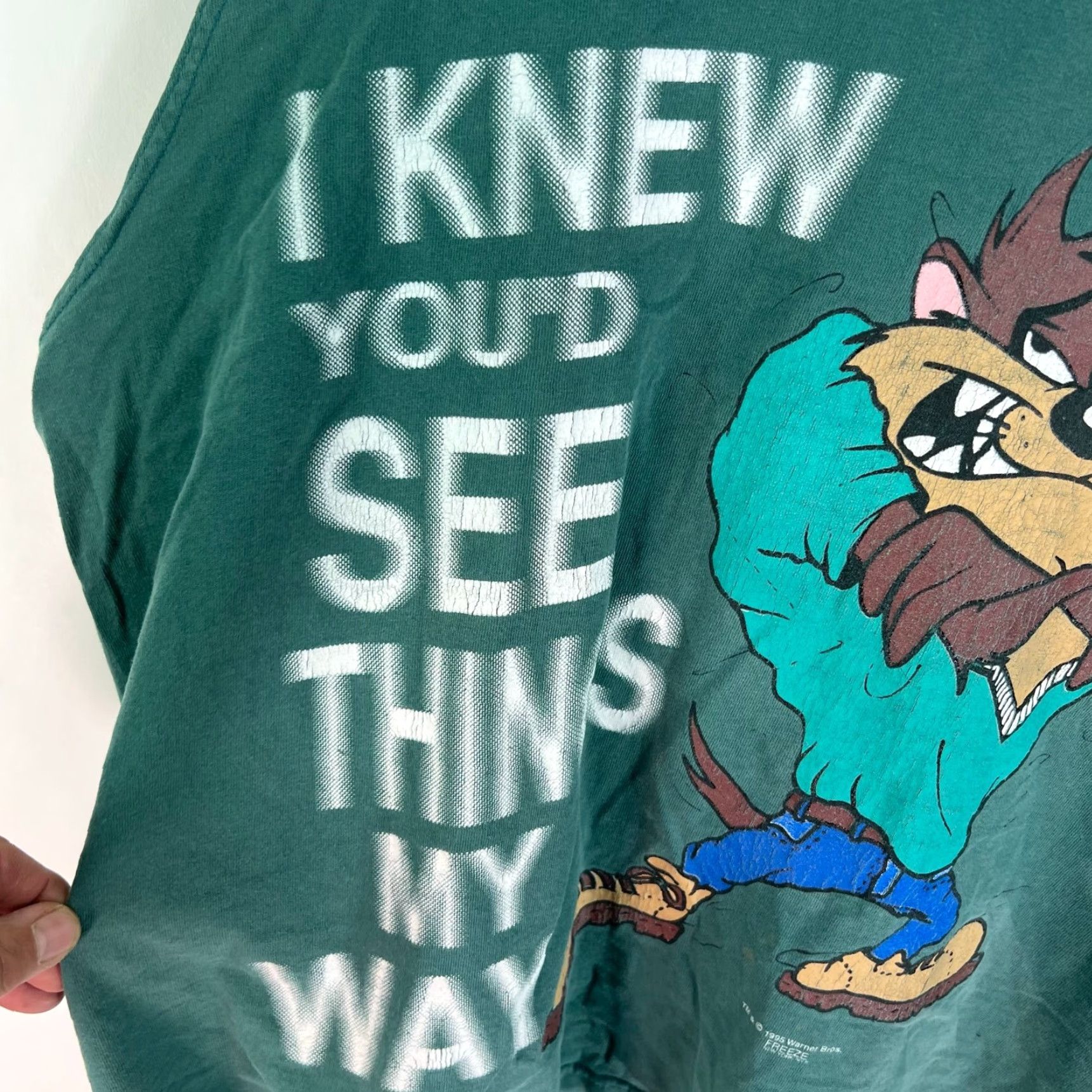 Vintage VINTAGE Looney Tunes Taz Tank Top Men Size L Green 90s Cartoon Looney Toons Animal Graphic Size US L / EU 52-54 / 3 - 4 Thumbnail