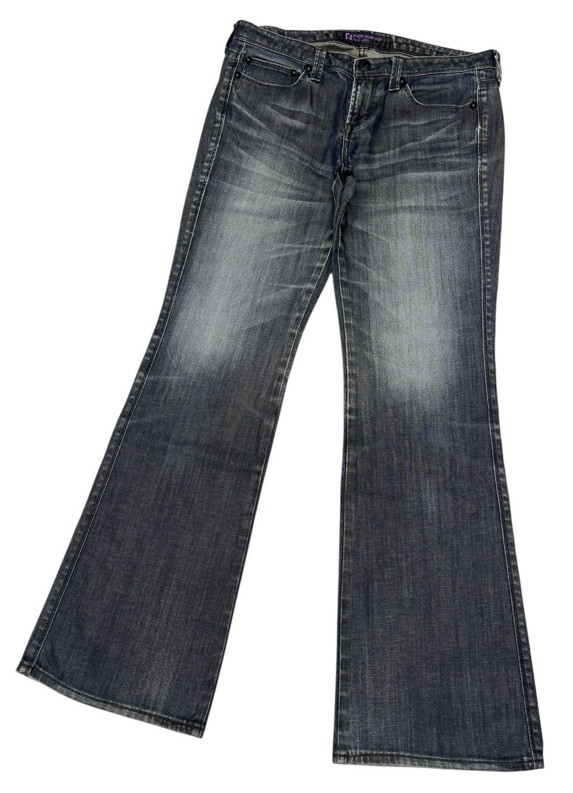 Hysteric Glamour × Undercover FLARE WAXED BACK NUMBER LOW RISE BOOTCUT JEANS FLARE JEAN Size US 32 / EU 48 - 5 Thumbnail