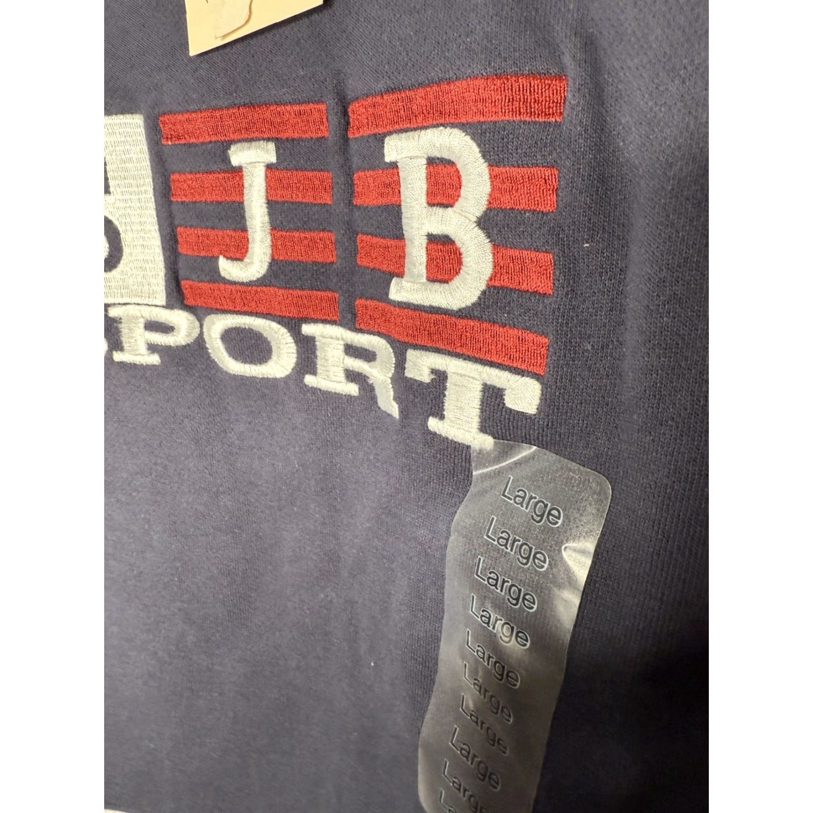 Vintage VINTAGE St. John's Bay Sweatshirt Mens Large Embroidered Pullover 90s Sports Blue Wrist? Size US L / EU 52-54 / 3 - 5 Thumbnail