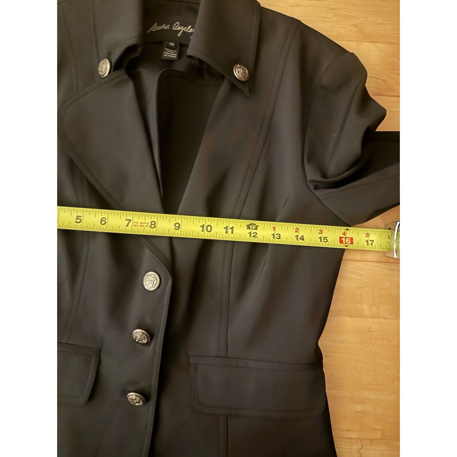 Vintage saudra augelazzi Black Blazer Crest Buttons Fitted 36 US 4 Size S / US 4 / IT 40 - 5 Thumbnail