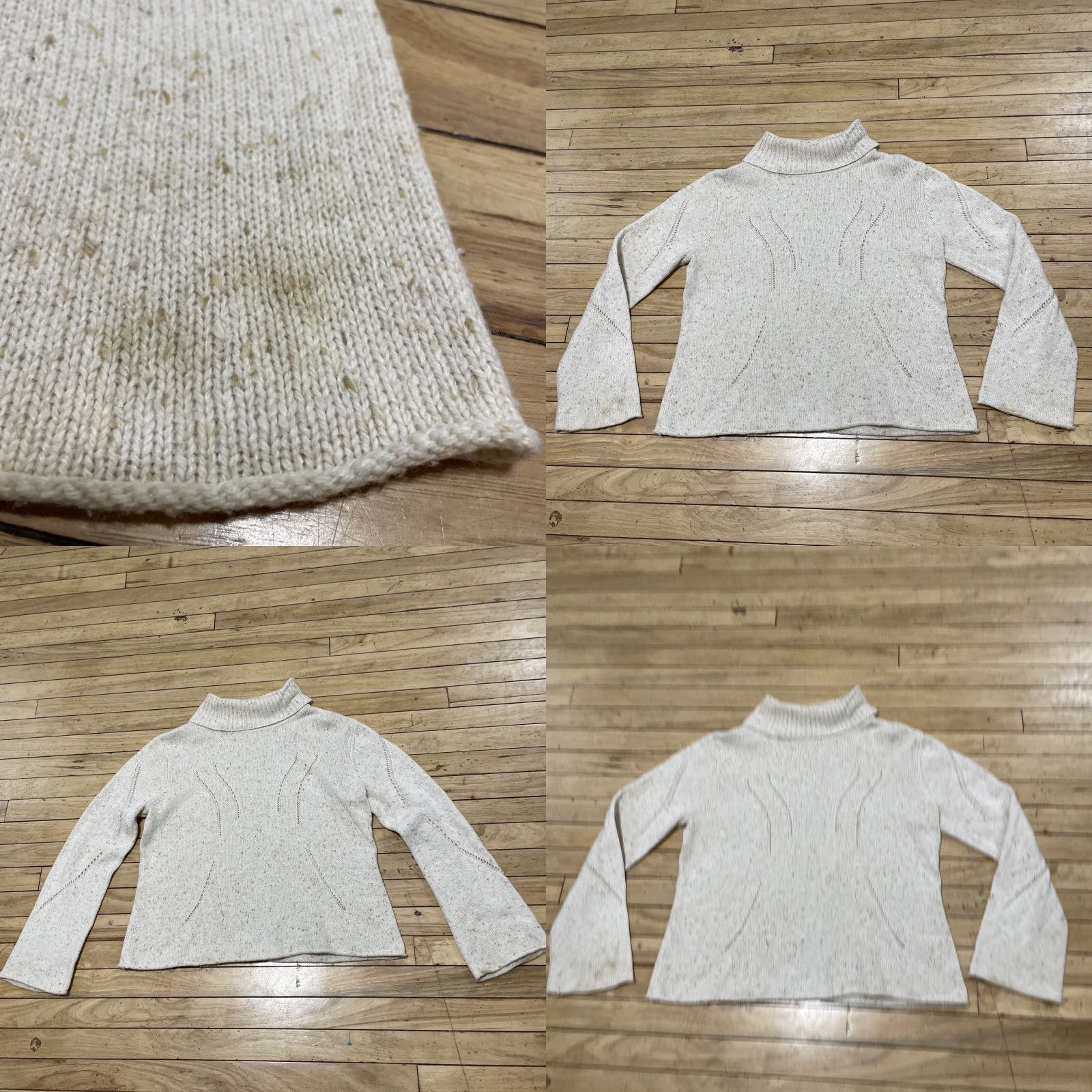 J. Jill J. Jill Sweater Women L Brown Western Tan Speckled Lightweight Knit Turtleneck Pullover Size L / US 10 / IT 46 - 10 Thumbnail