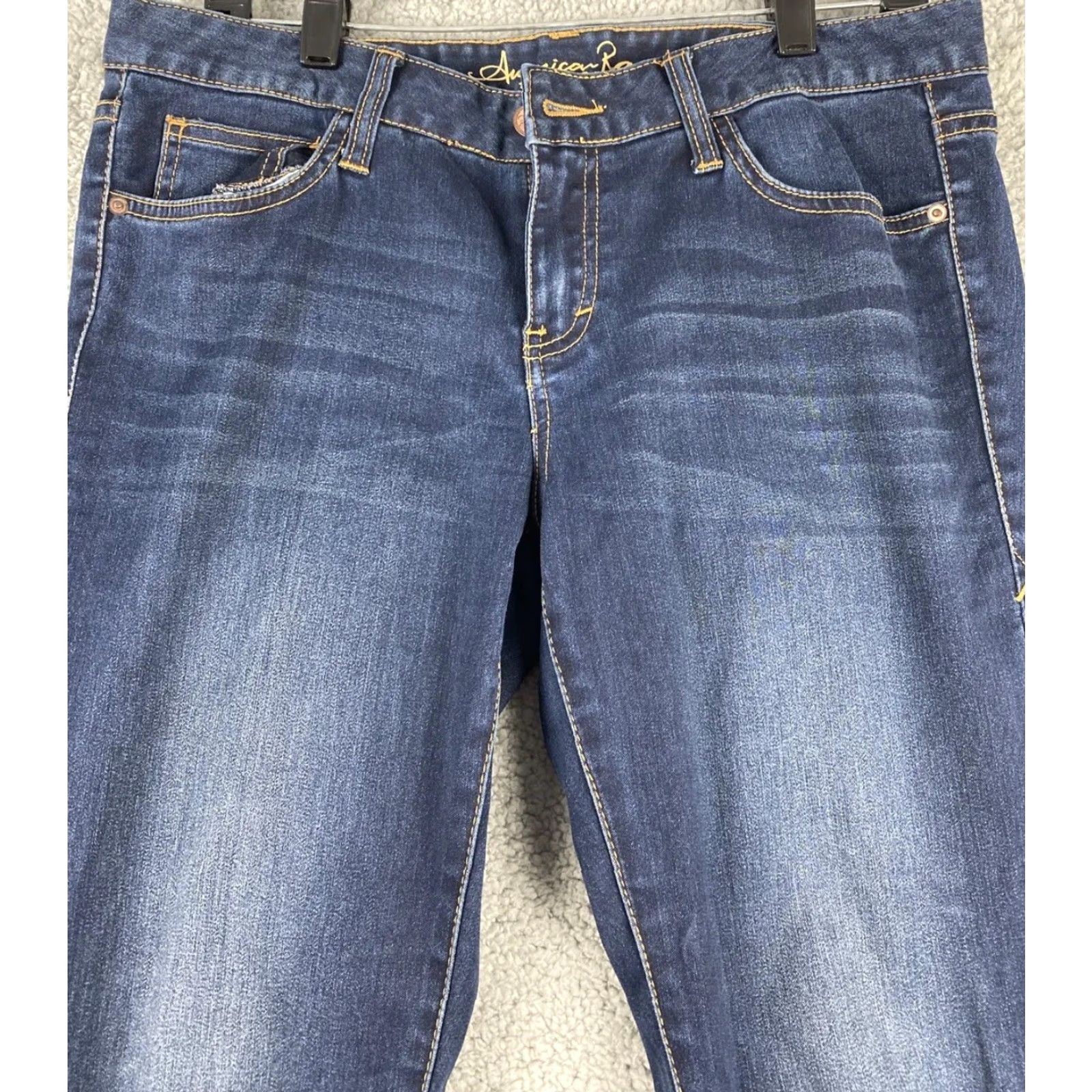 Vintage American Rag Cie Jeans Women Blue Size 11 Slim Straight Leg Wash Denim 31-41 Regular Comfort Zipper Button Size 32" / US 10 / IT 46 - 2 Thumbnail