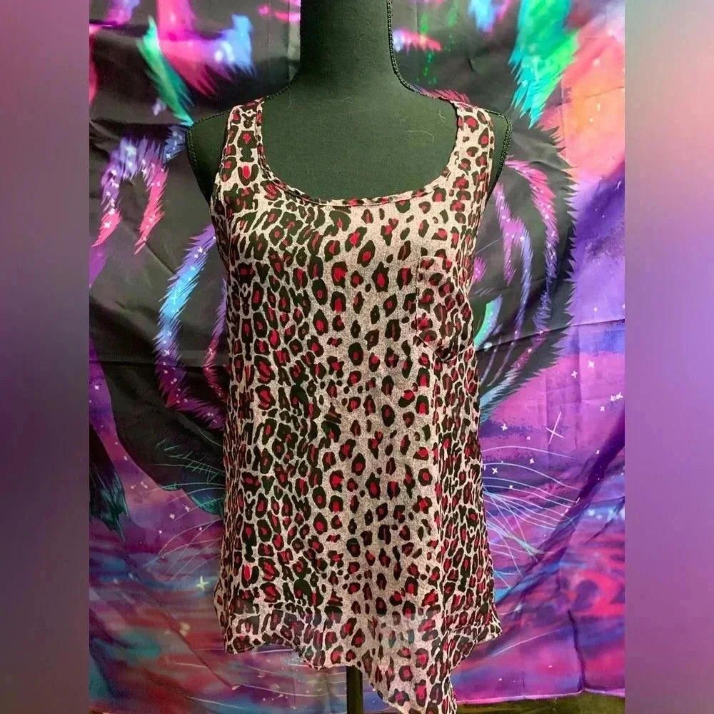 Designer Miley Cyrus Women's Leopard Print Tank Top Size M / US 6-8 / IT 42-44 - 1 Thumbnail