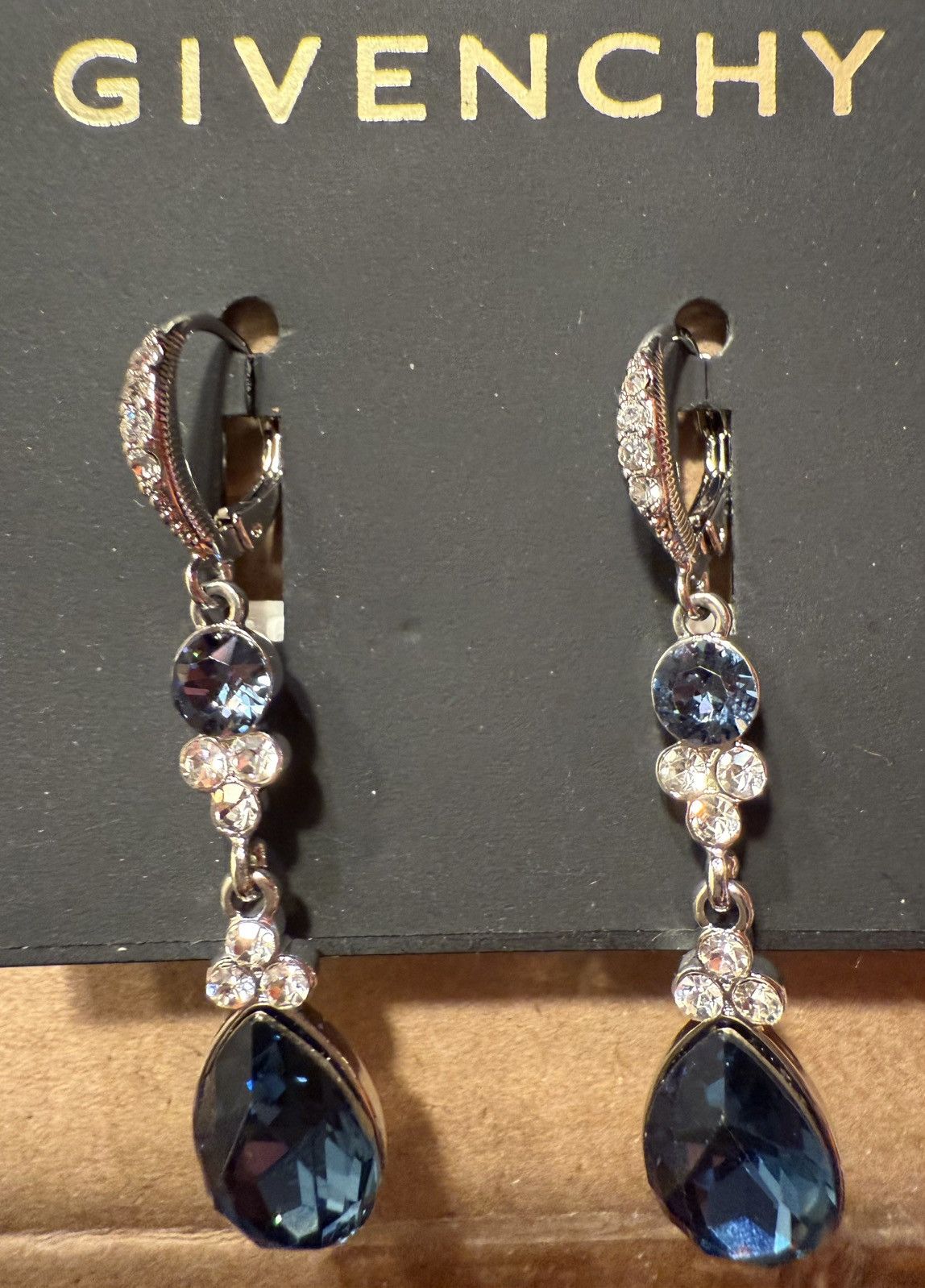 Givenchy Givenchy double-drop Crystal earrings, Rhodium Blue/Silver.. Size ONE SIZE - 5 Thumbnail