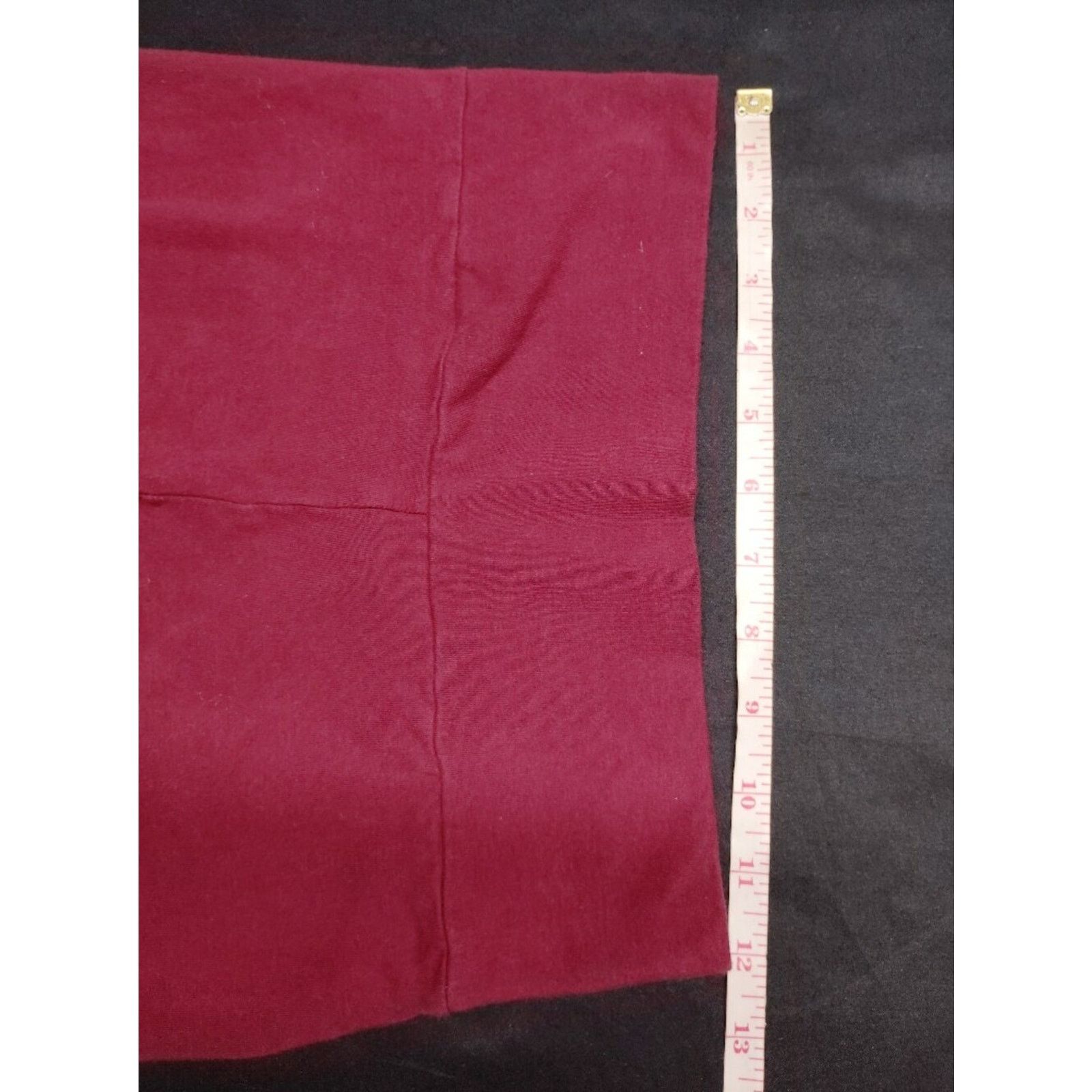 Forever 21 Forever 21 Red Burgundy Fold-Over Cuff Stretch Leggings Size 24" / US 00 / IT 34 - 3 Thumbnail