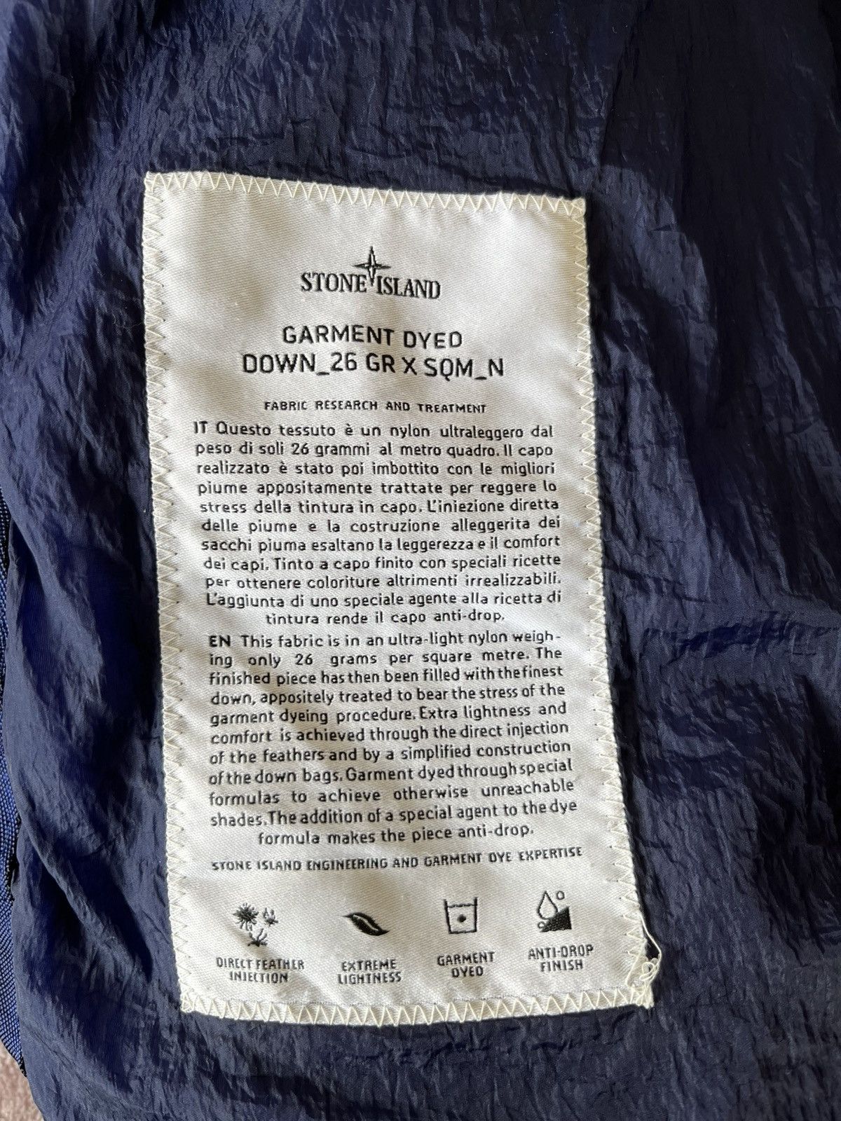 Stone Island Stone Island garment dyed down 26gr x sqm_n jacket Size US XL / EU 56 / 4 - 7 Thumbnail