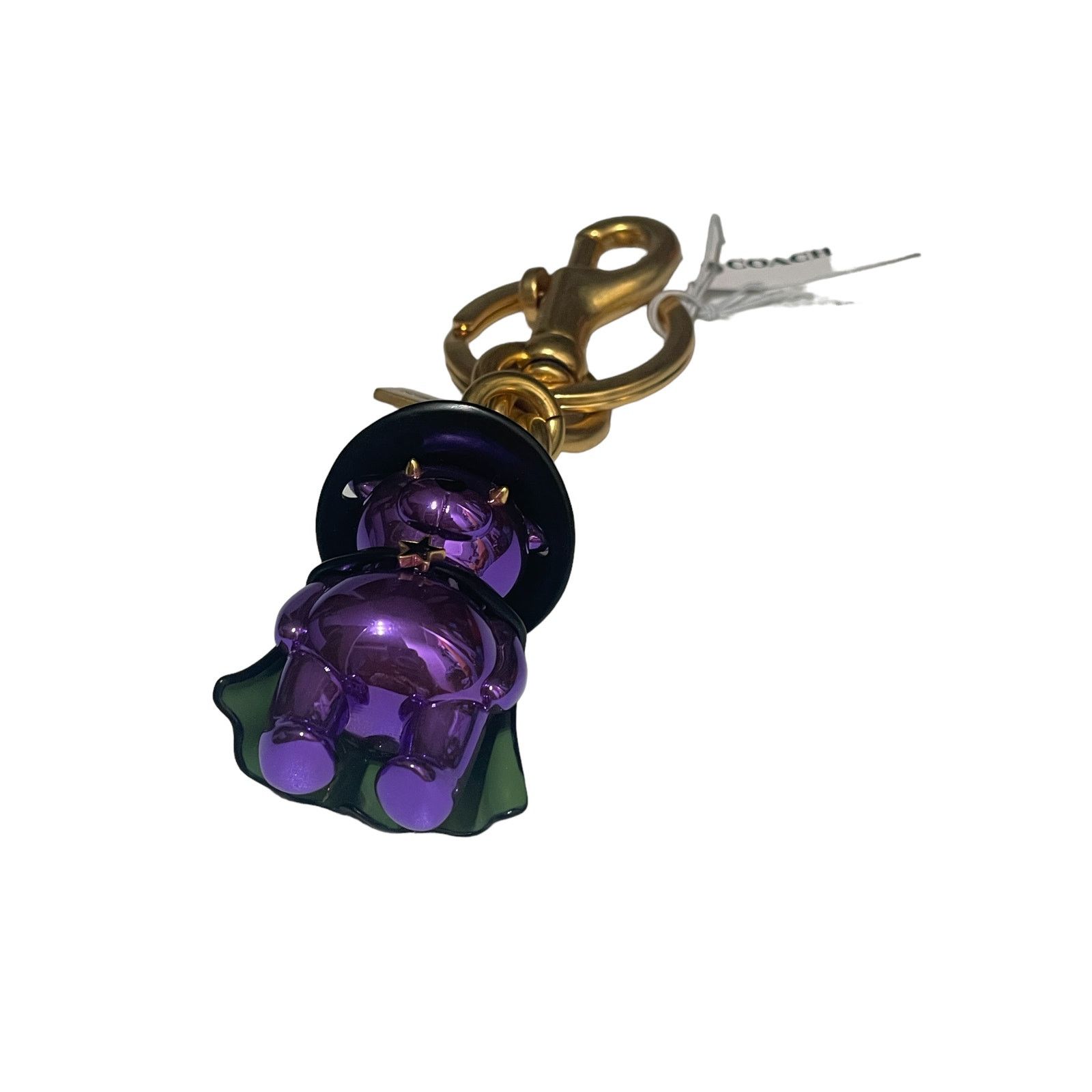 Hotsell Coach Halloween Witch Bear Bag Charm in Metal & Enamel Gold/Black/Purple NWT