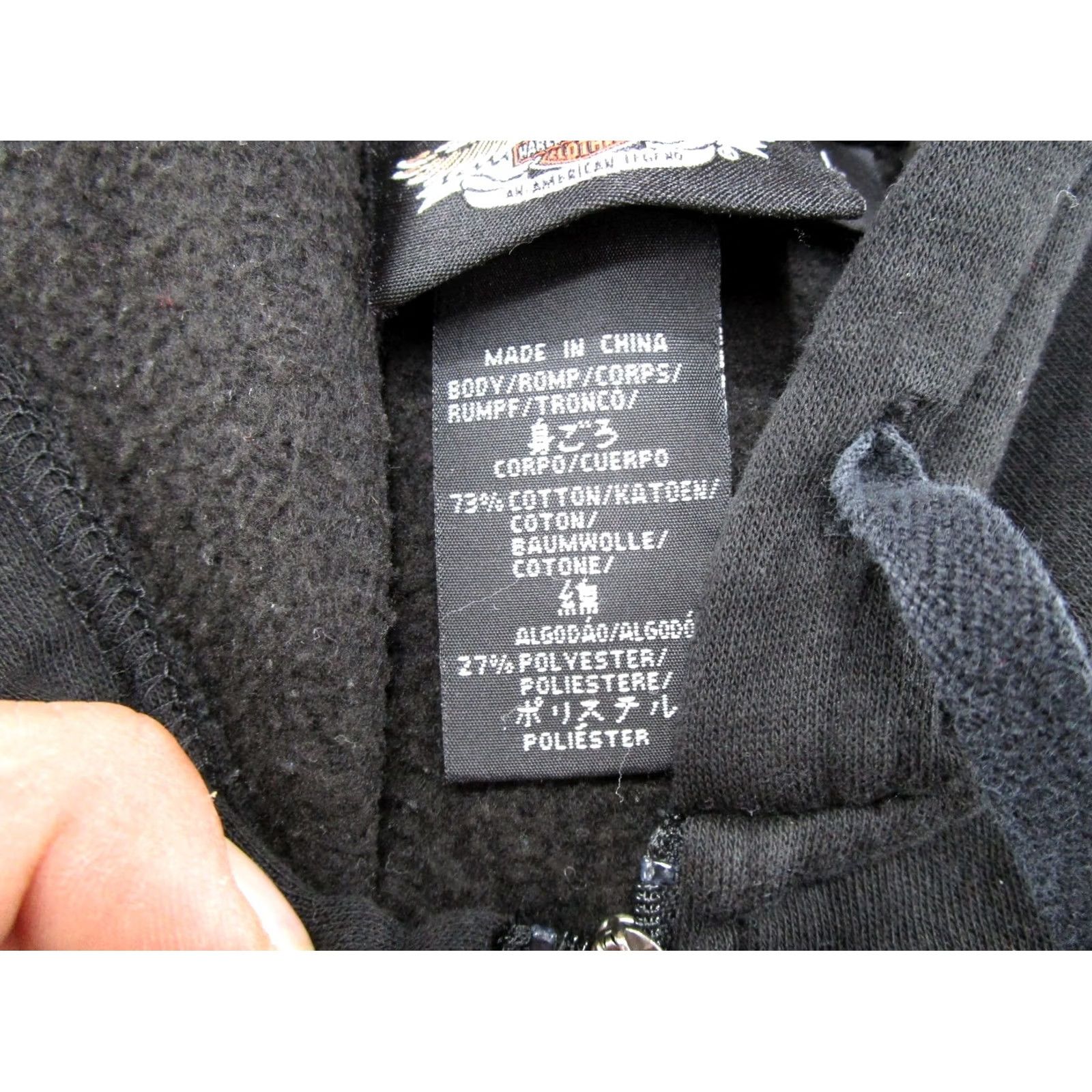 Harley Davidson Harley-Davidson Hoodie Full Zip Women’s L Black Biker Motorcycle Logo Activewear Winter Fall Size L / US 10 / IT 46 - 4 Thumbnail