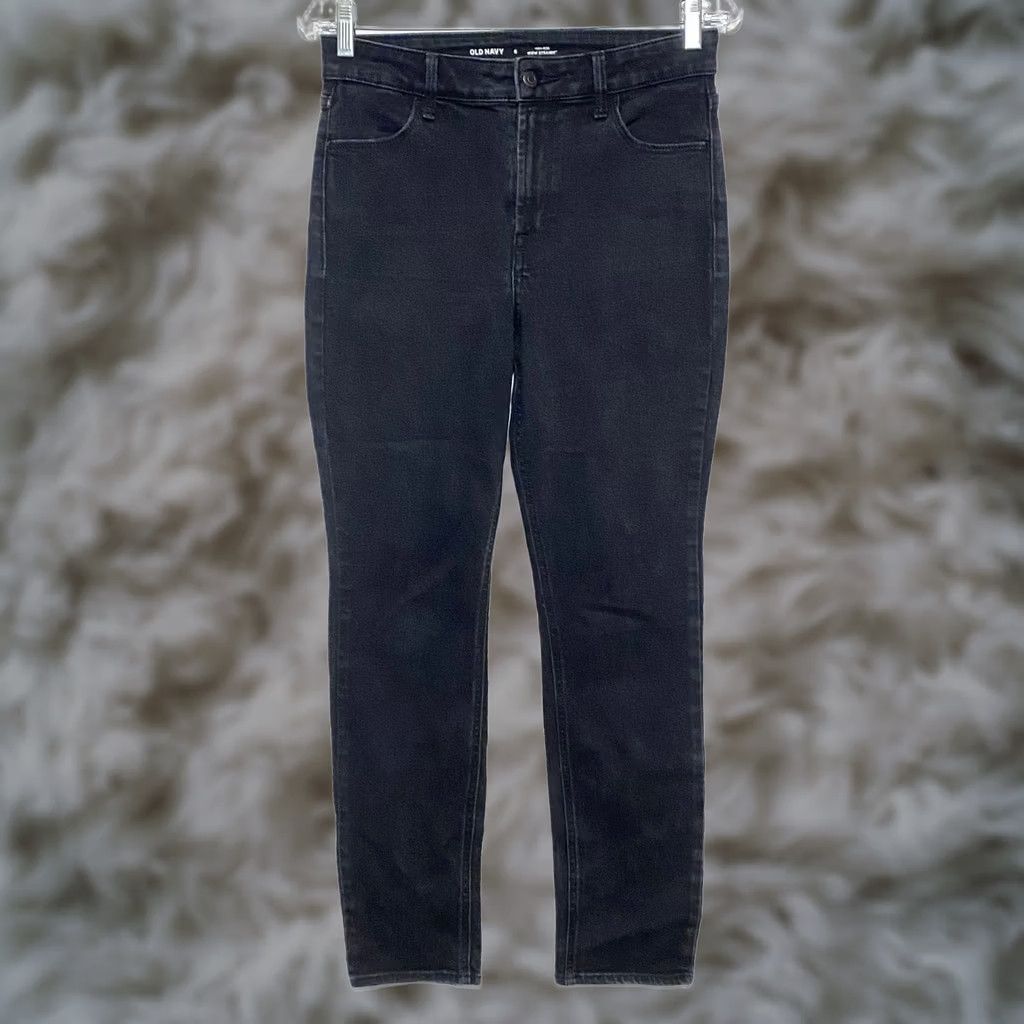 Old Navy Old Navy Jeans Women's 6 High Rise Wow Straight Leg Stretch Denim Black 5-Pocket Preppy Casual Shirt? Size 28" / US 6 / IT 42 - 1 Thumbnail