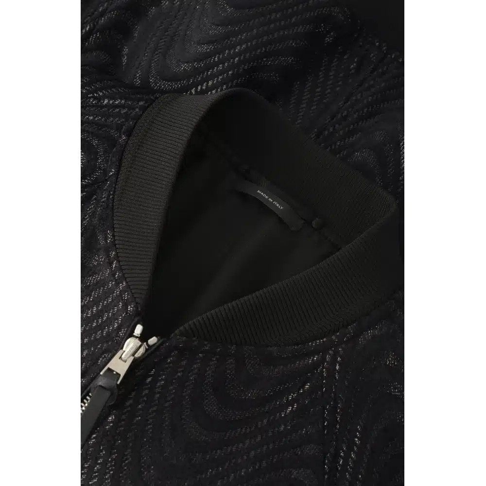 Tom Ford o1loc1c0825 OBS019 Wave Jacquard Bomber Jacket in Black Size US M / EU 48-50 / 2 - 6 Thumbnail