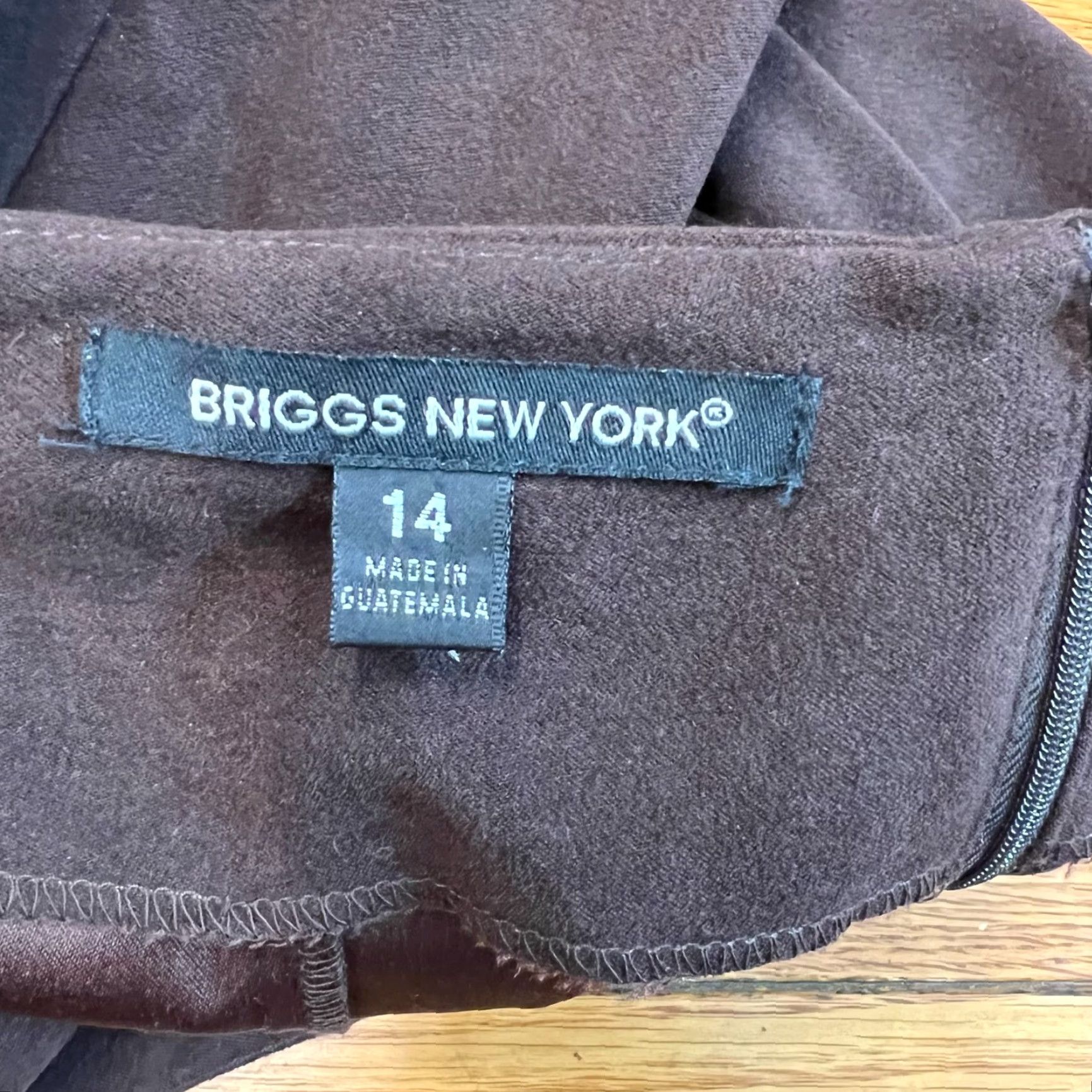 Velour VINTAGE Briggs New York Womens Skirt Midi Velour Brown Size 14 Size 36" / US 14 / IT 50 - 6 Thumbnail