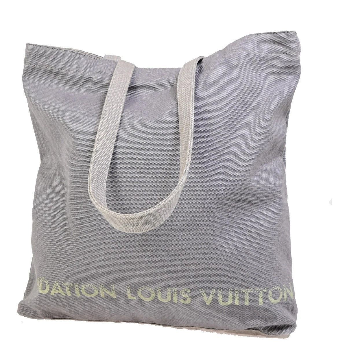 Louis Vuitton Fondation Shoulder Tote Bag Gray in Silver, Women's