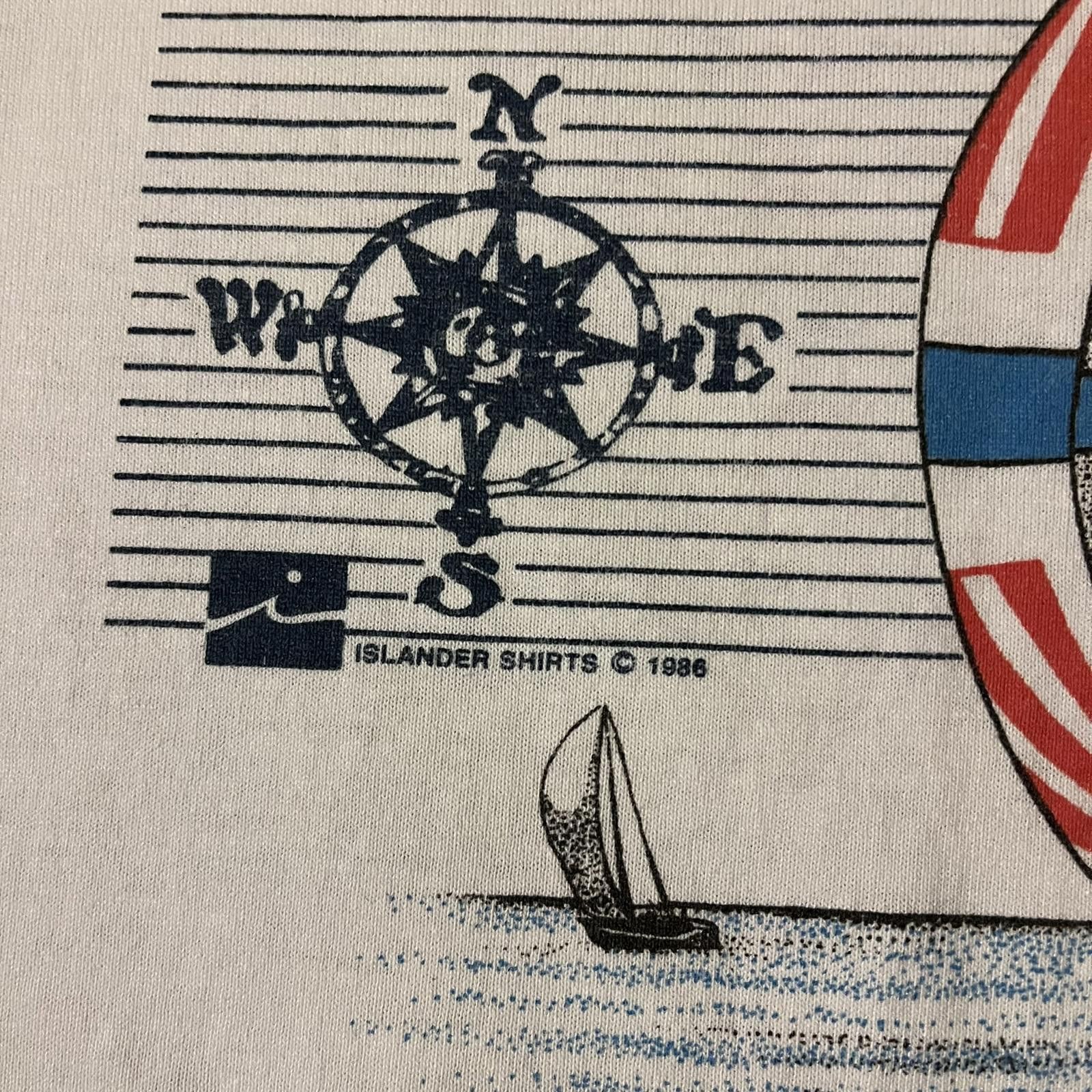 Designer VTG 80s Jacksonville Travel Single Stitch White Graphic Tee Size US XL / EU 56 / 4 - 4 Thumbnail