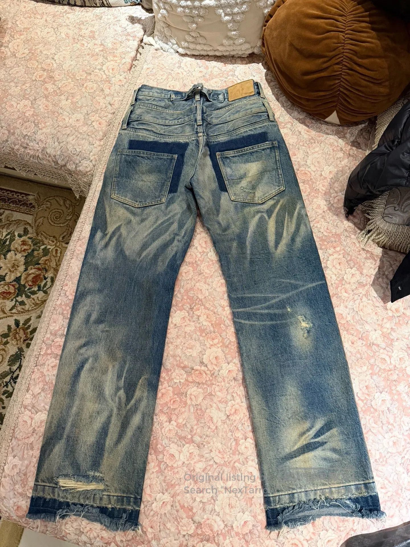 Japanese Brand Vintage Handcrafted Nevada Wash Denim Pants. Size US 28 / EU 44 - 2 Thumbnail