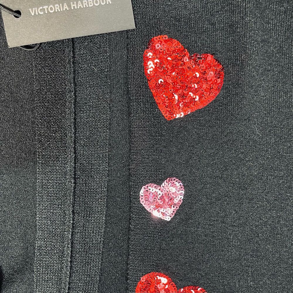 Other NWT New Victoria Harbour Heart Sequin Embroidered Black Pon Size ONE SIZE - 9 Thumbnail