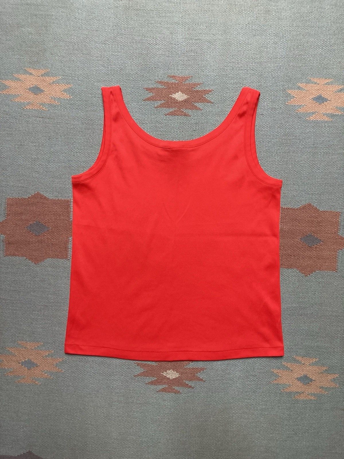 Vintage 70s tank top T shirt textured polyester blank red boxy large Size US L / EU 52-54 / 3 - 6 Thumbnail