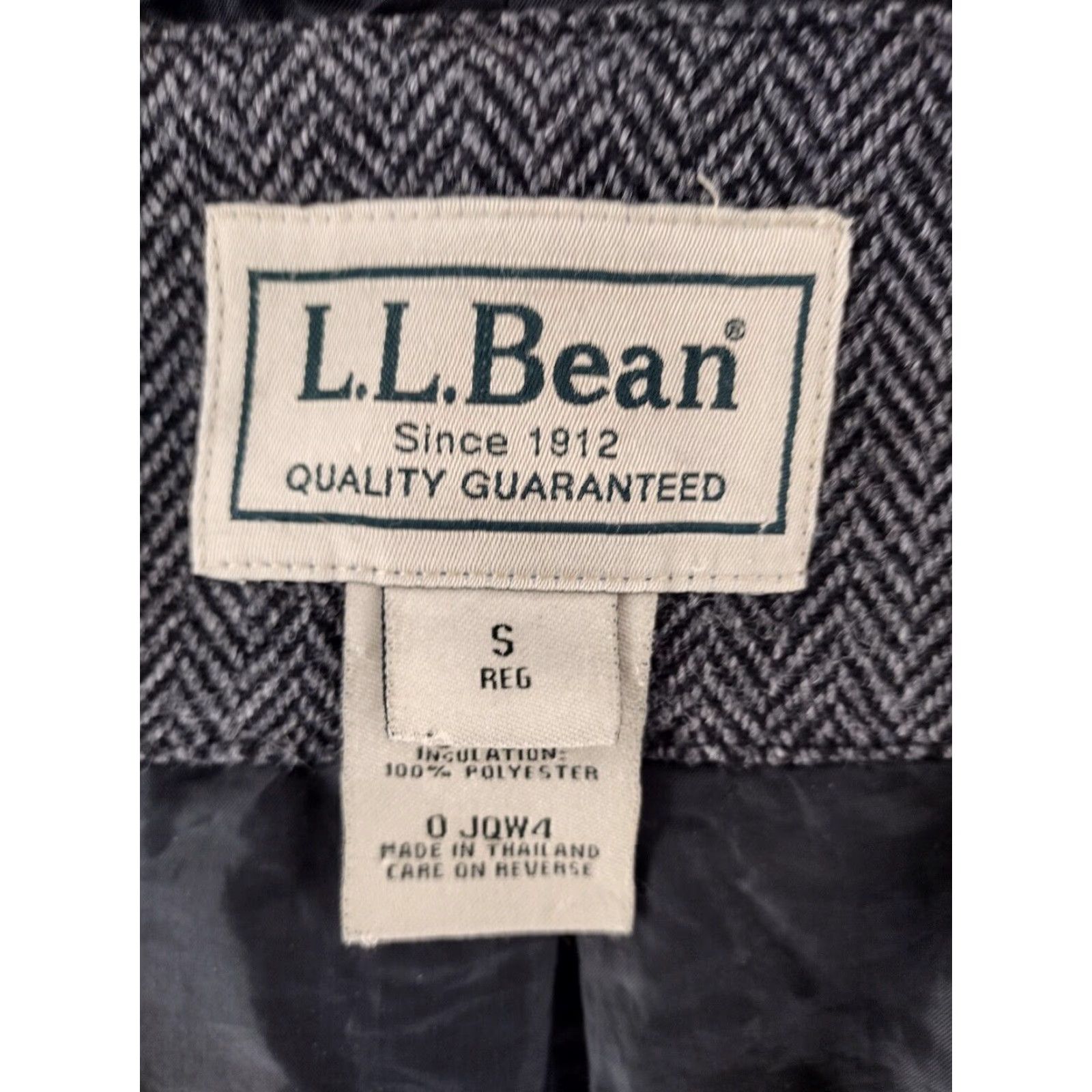 Vintage LL Bean Womens Small Coat Jacket Herringbone Wool Blend Pockets Size S / US 4 / IT 40 - 5 Thumbnail