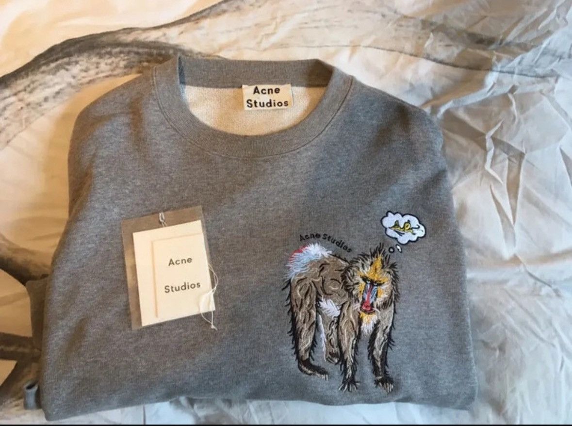 Acne Studios Acne Studios Sweatshirt with embroidered baboon Size US M / EU 48-50 / 2 - 2 Thumbnail