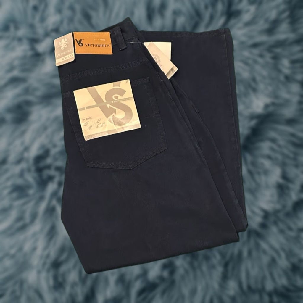 Vintage VINTAGE Victorious Jeans VTG Mens Baggy Skater Grunge 34 Dark Navy Blue 34x32 Wide-Leg Mens Size US 34 / EU 50 - 1 Thumbnail