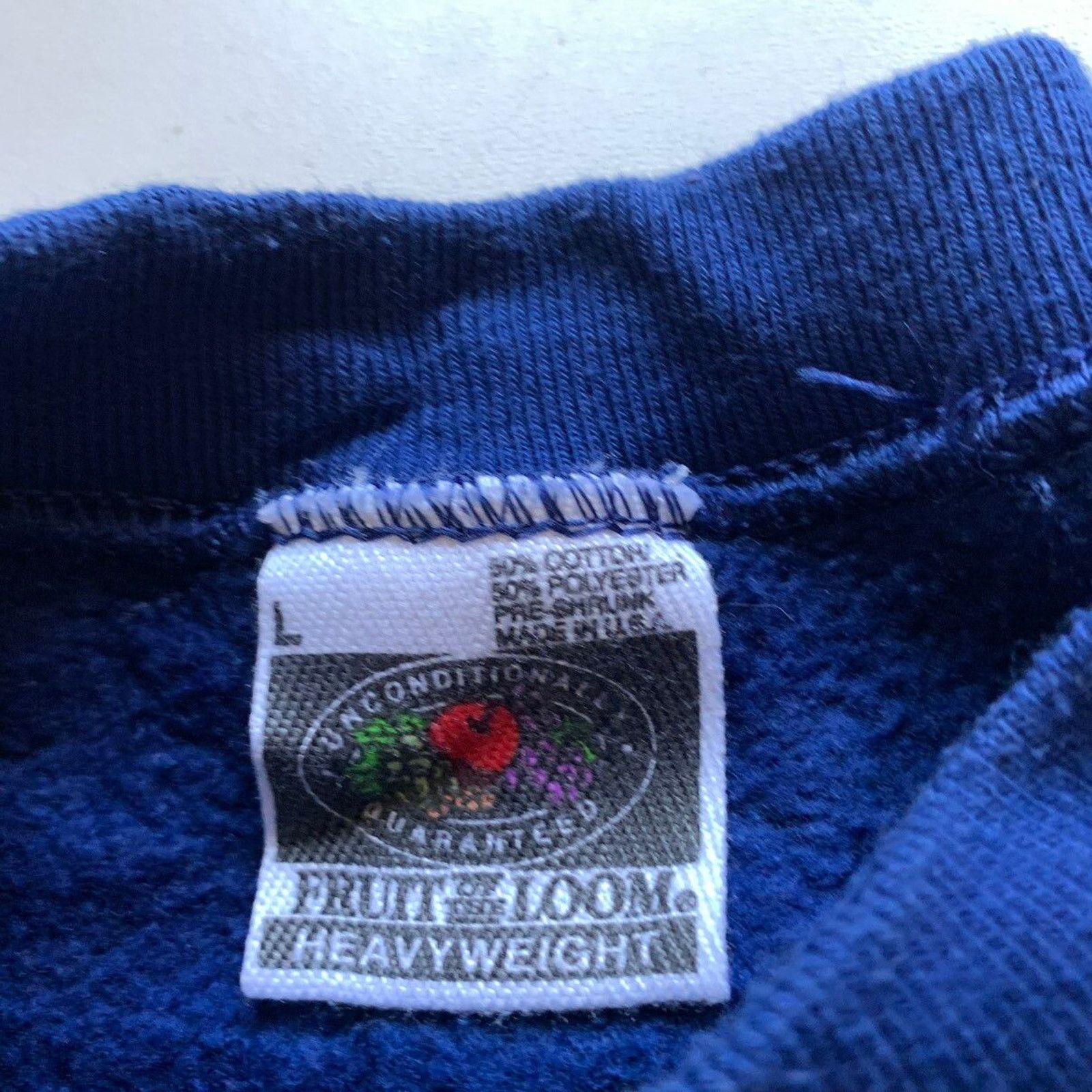 Fruit Of The Loom Vintage 90s Blank Blue Basic Crewneck Large Made In USA Rare Size US L / EU 52-54 / 3 - 3 Thumbnail