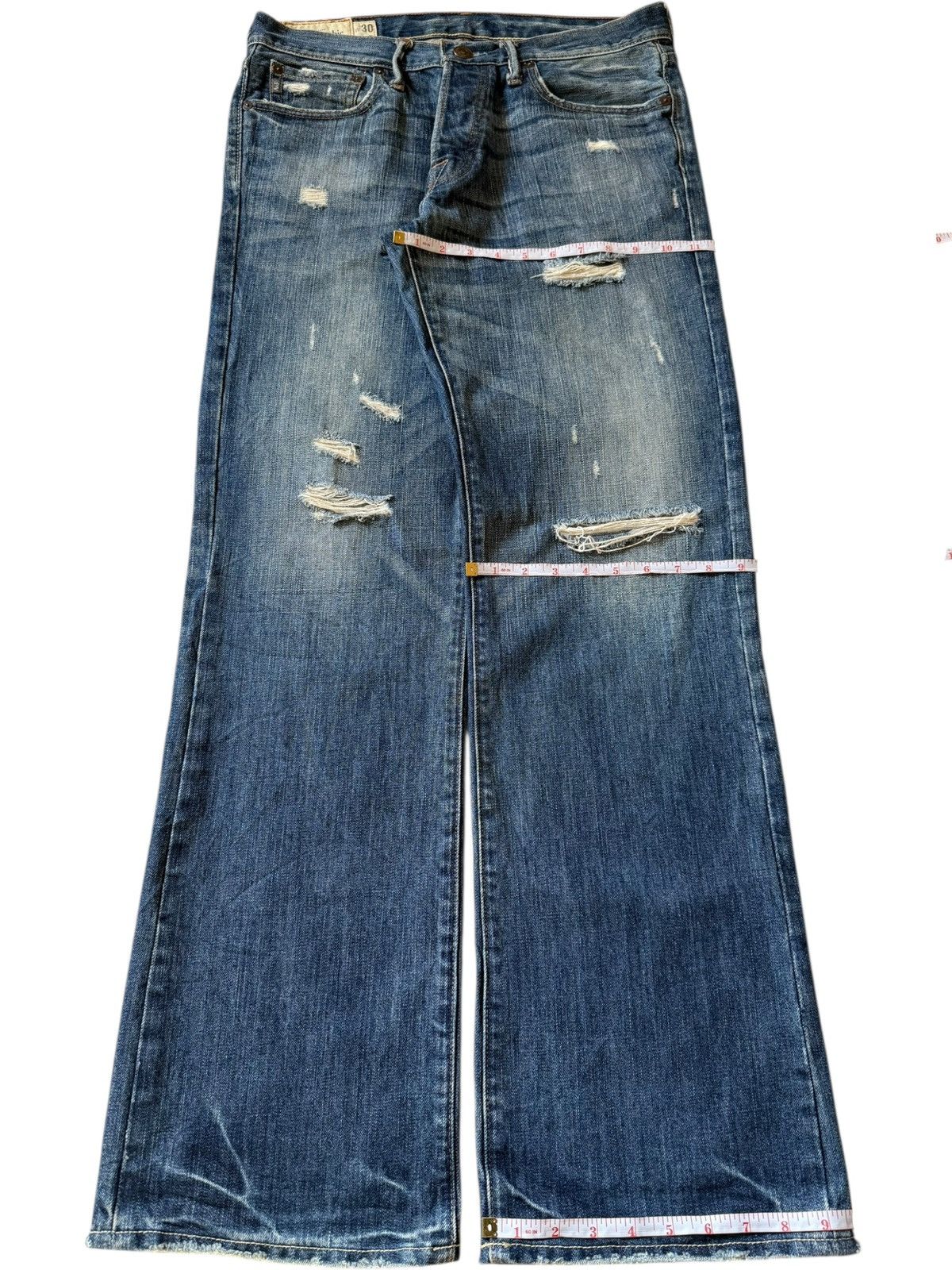 Abercrombie & Fitch Vintage Abercrombie Distressed Low Rise Flare Jeans Size US 33 - 8 Thumbnail
