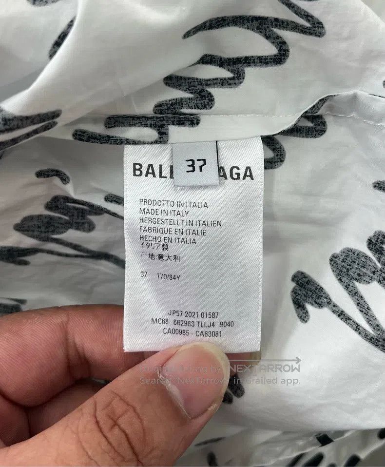 Balenciaga Balenciaga size 37 White Graffiti Printed Letter Logo Shir Size US M / EU 48-50 / 2 - 4 Thumbnail
