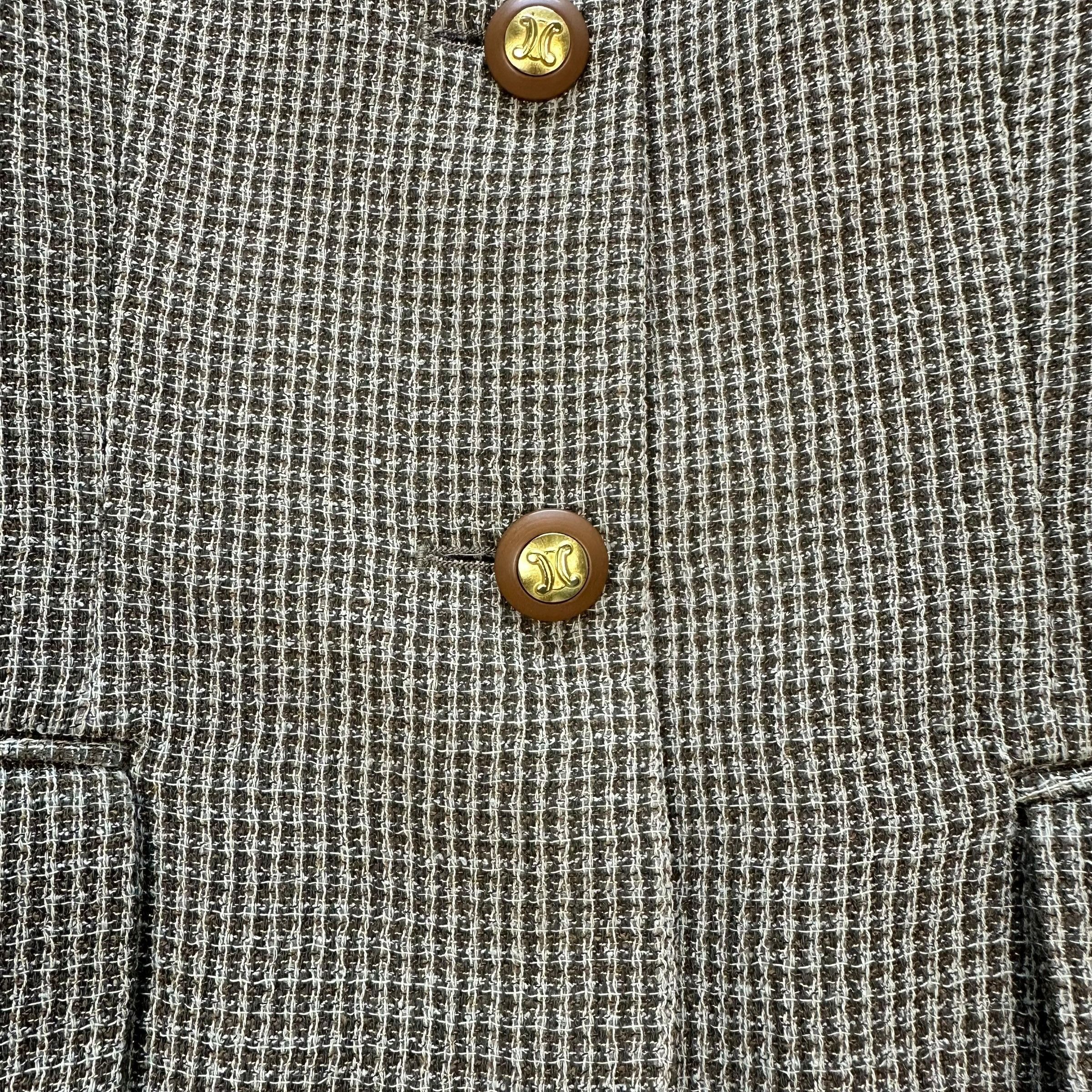 Celine CELINE Classic Tweed Wool Blend Blazer Jacket #A50-1174 Size M / US 6-8 / IT 42-44 - 4 Thumbnail