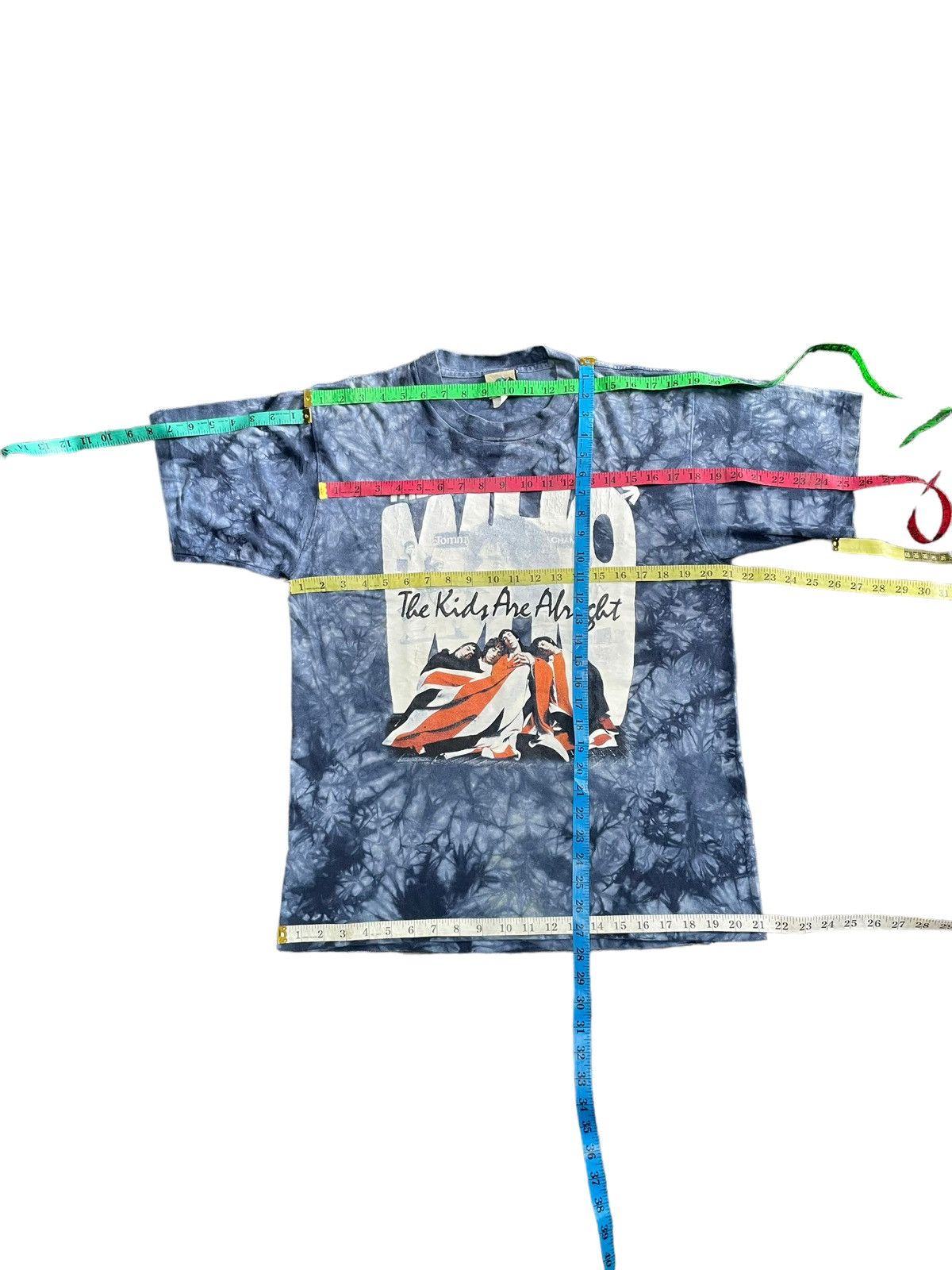 Band Tees Vintage & Rare 90’s The Who Liquid Blue Tie Dye Tshirt Size US M / EU 48-50 / 2 - 7 Thumbnail