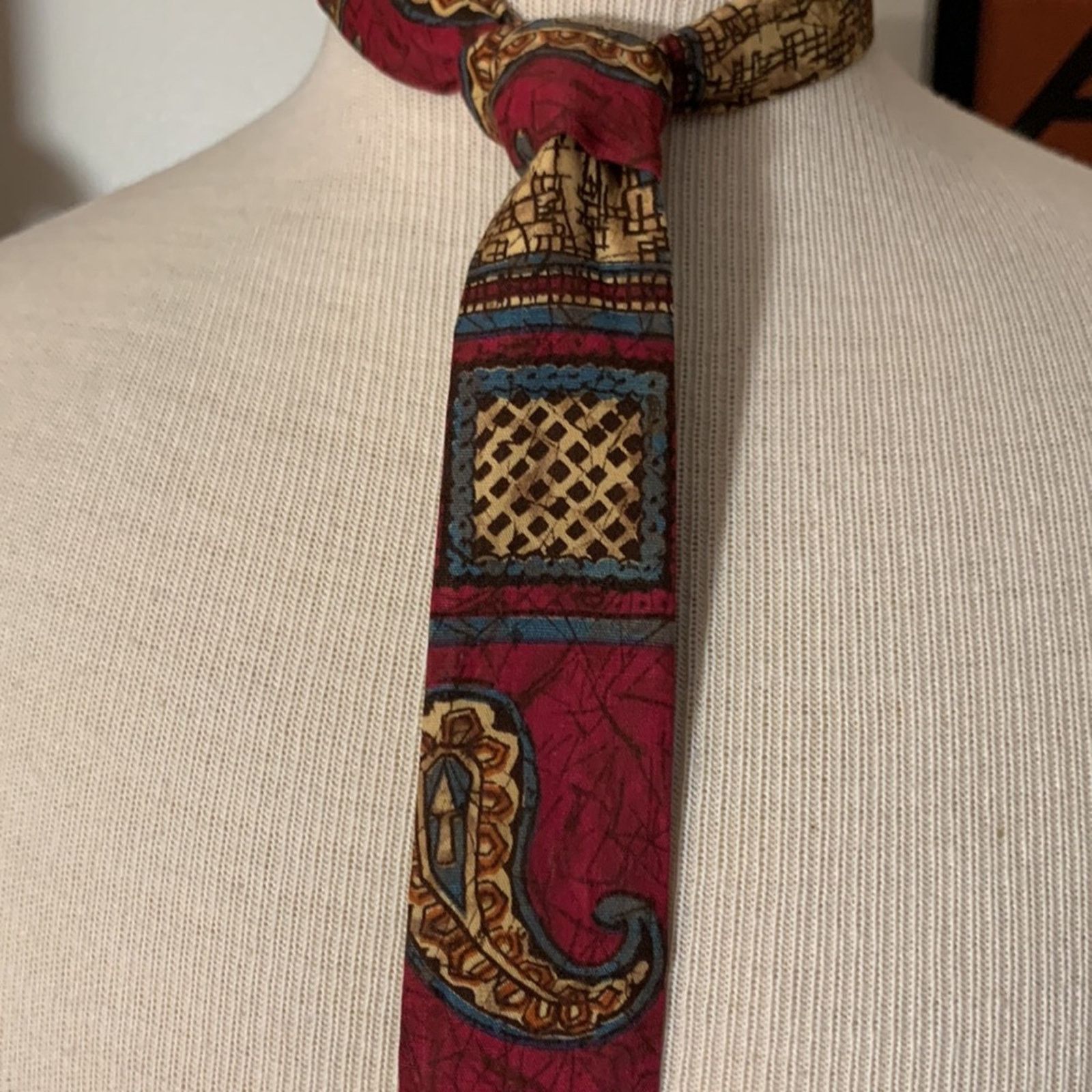 Vintage 60’s Batik wax resist tiki madmen midcentury necktie Size ONE SIZE - 5 Thumbnail